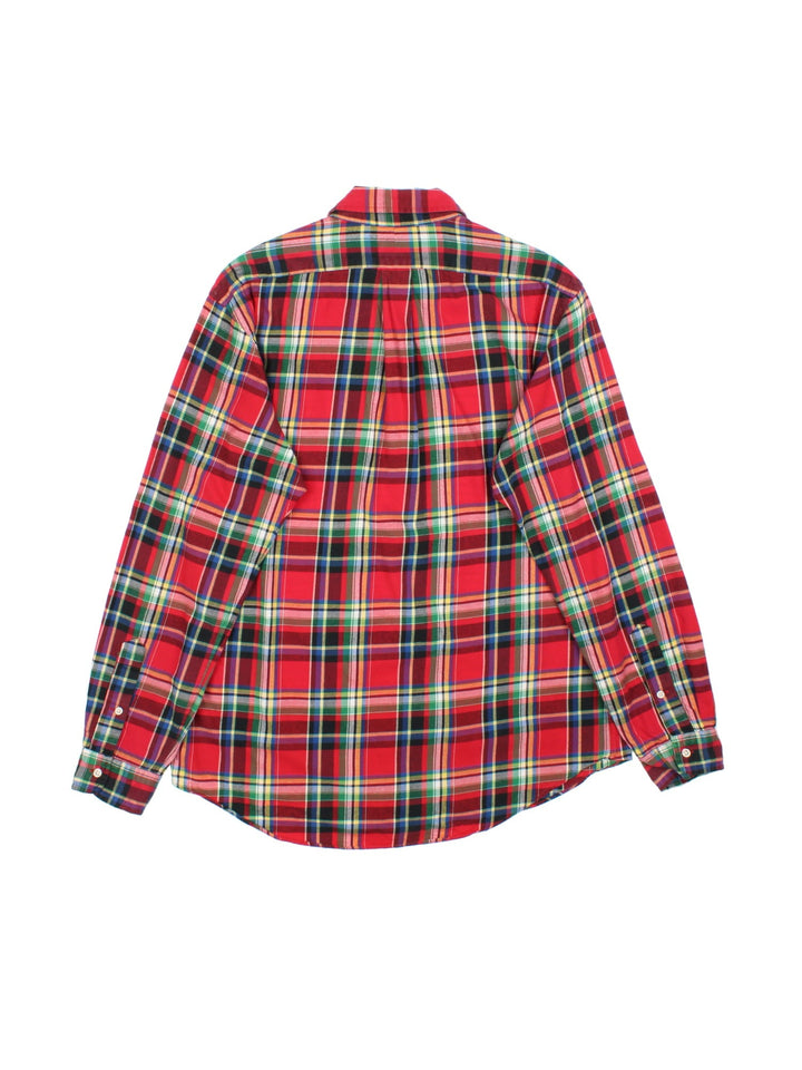 Ralph Lauren Shirt in a red and multicoloured checkered colourway, button up with the logo embroidered on the front.