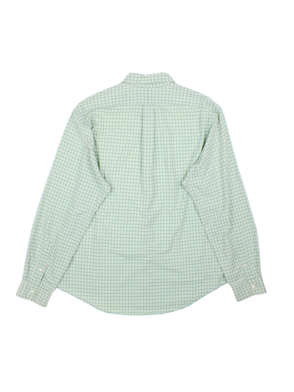 Ralph Lauren Shirt in a green, blue and white checkered colourway, button up with the logo embroidered on the front.