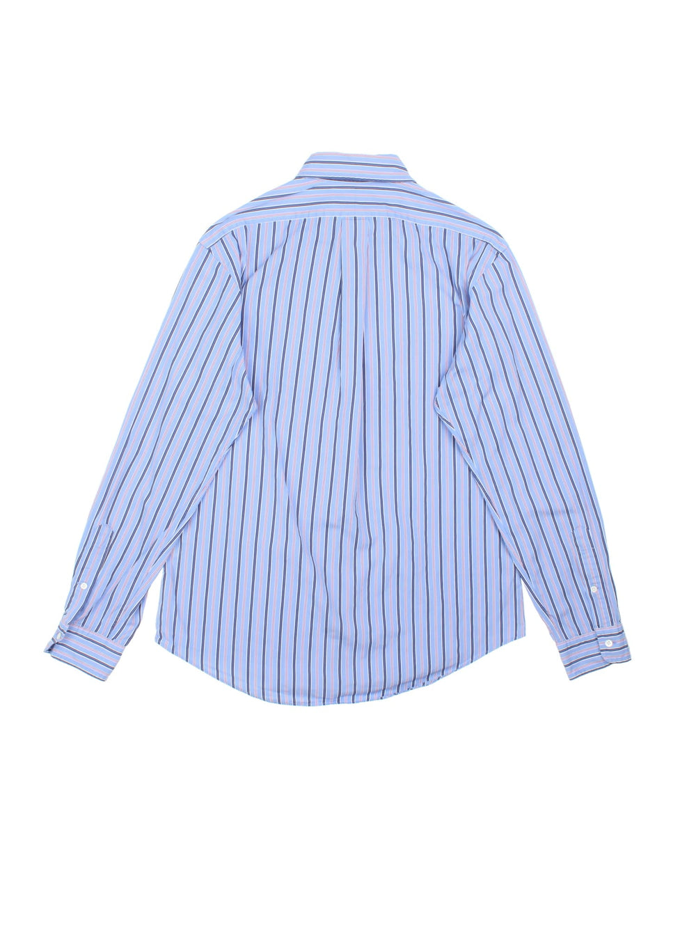 Ralph Lauren Shirt in a blue, red and white striped colourway, button up with the logo embroidered on the front.