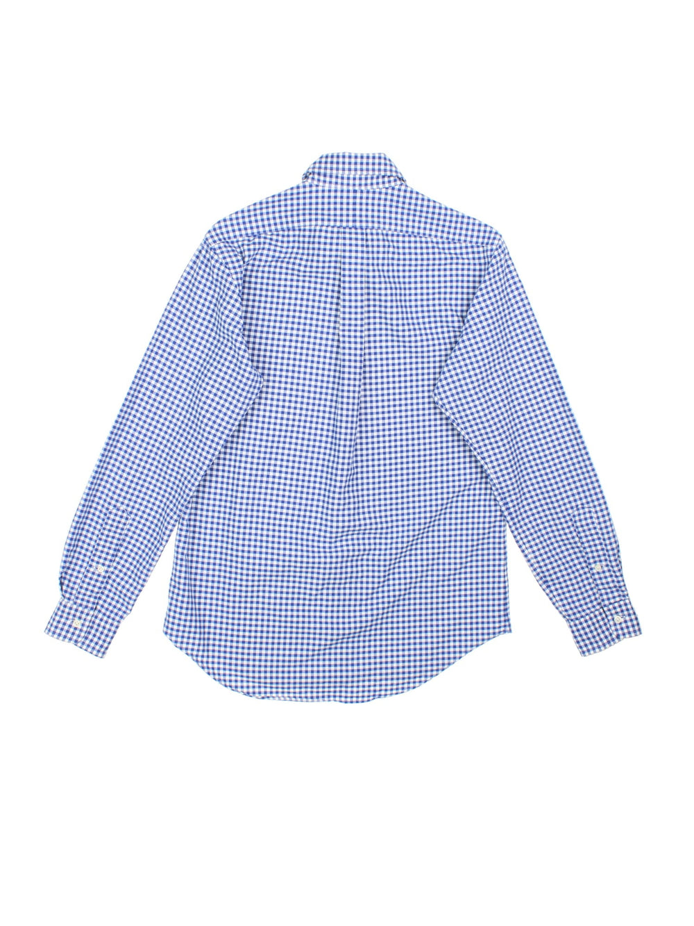 Ralph Lauren Shirt in a blue and white checkered colourway, button up with the logo embroidered on the front.