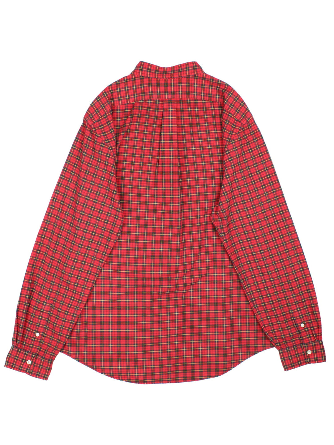 Ralph Lauren Shirt in a red, black and yellow checkered colourway, button up with the logo embroidered on the front.