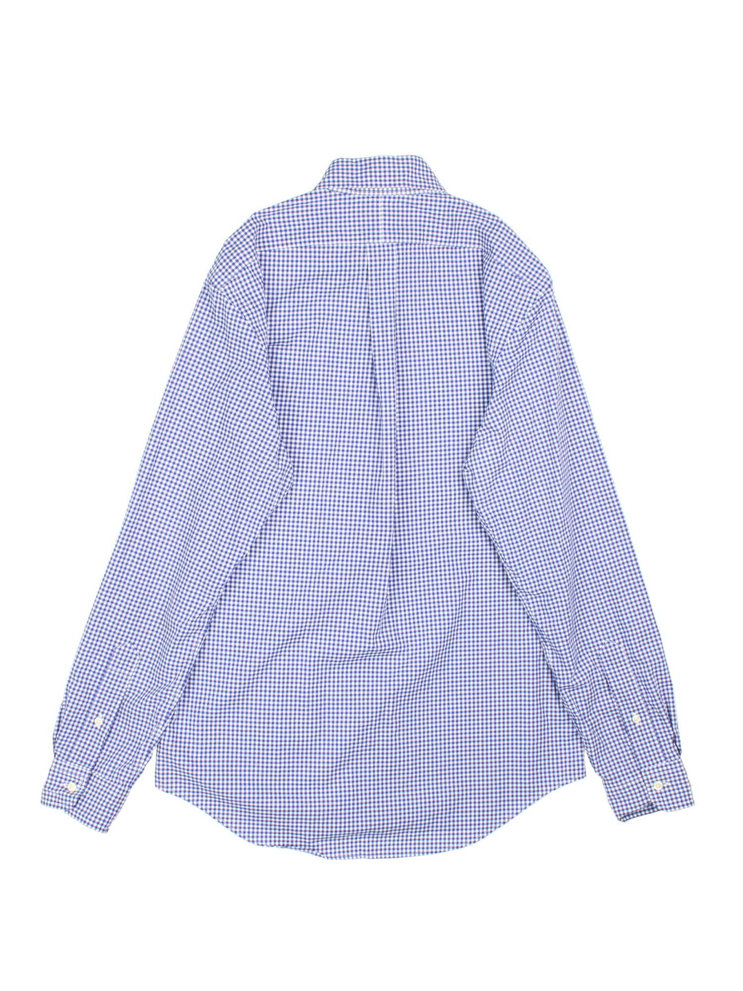 Ralph Lauren Shirt in a blue and white checkered colourway, button up with the logo embroidered on the front.