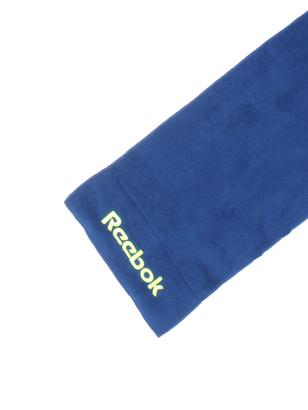 Vintage Reebok Scarf in a blue colourway with the spell out logo embroidered on.