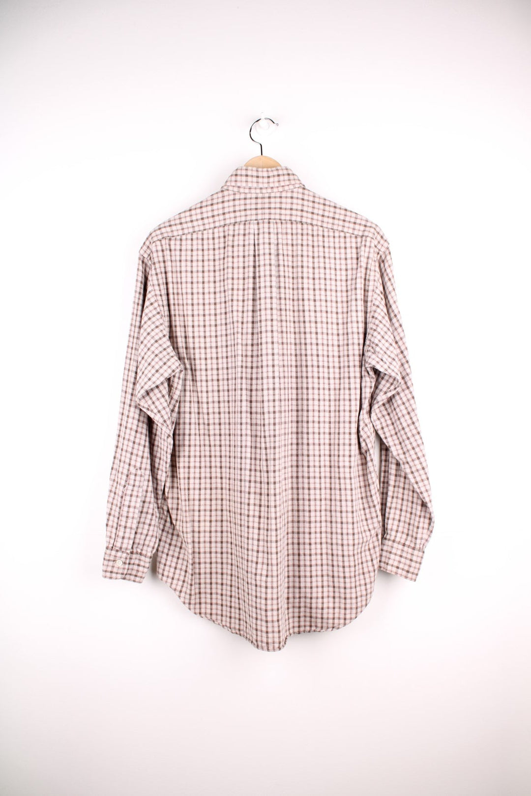 Ralph Lauren shirt in Tan check with button closure.