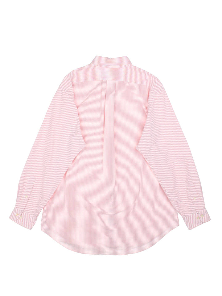 Ralph Lauren Shirt in a pink colourway, button up with the logo embroidered on the front.