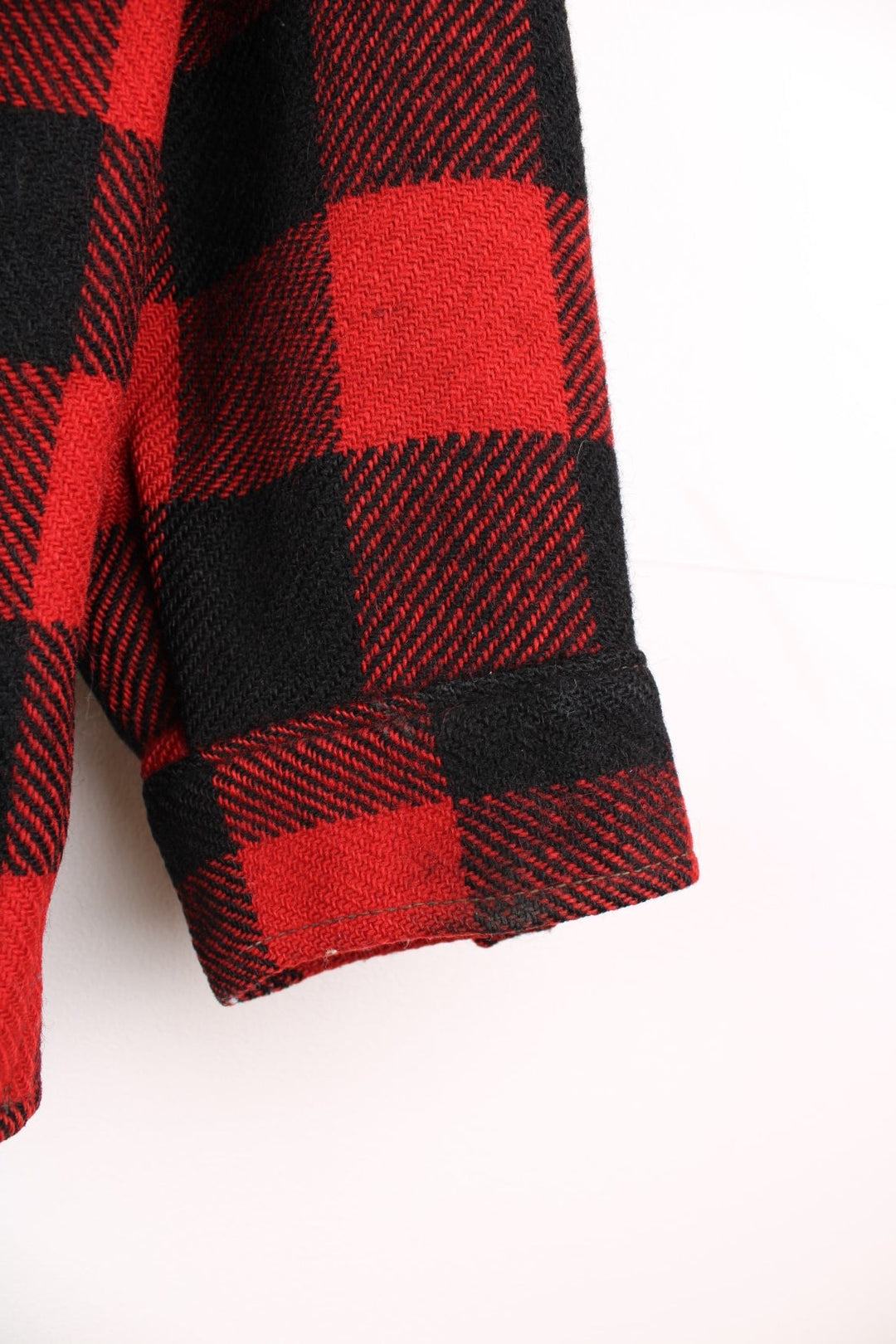 Vintage red and black checked button through CPO jacket. 