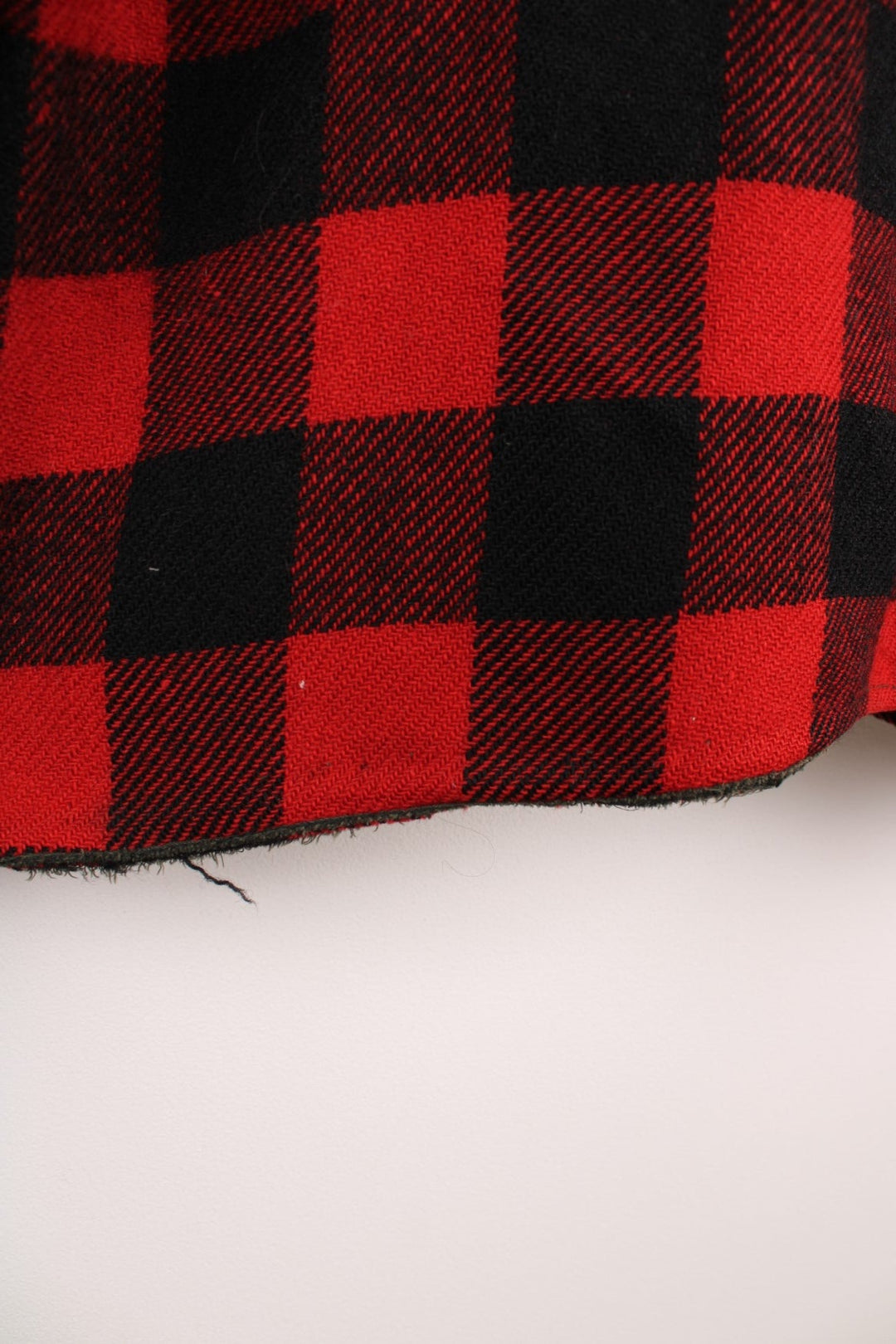 Vintage red and black checked button through CPO jacket. 