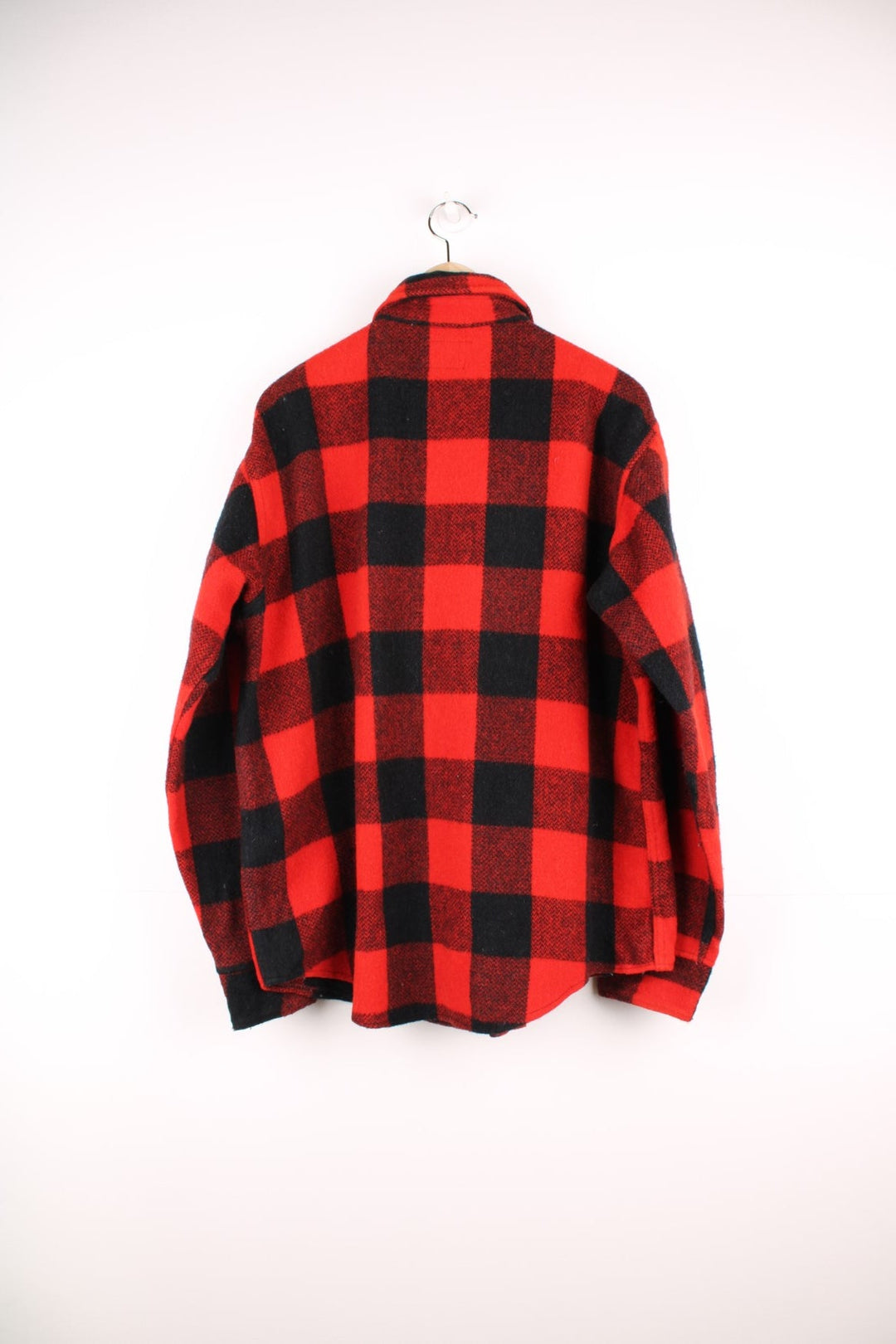 Vintage Melton red and black checked button through CPO Jacket. 