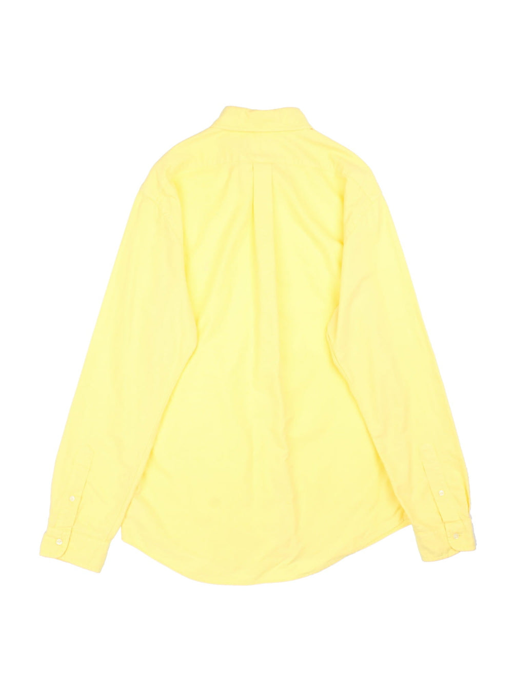 Ralph Lauren Shirt in a yellow colourway, button up with a blue logo embroidered on the front.