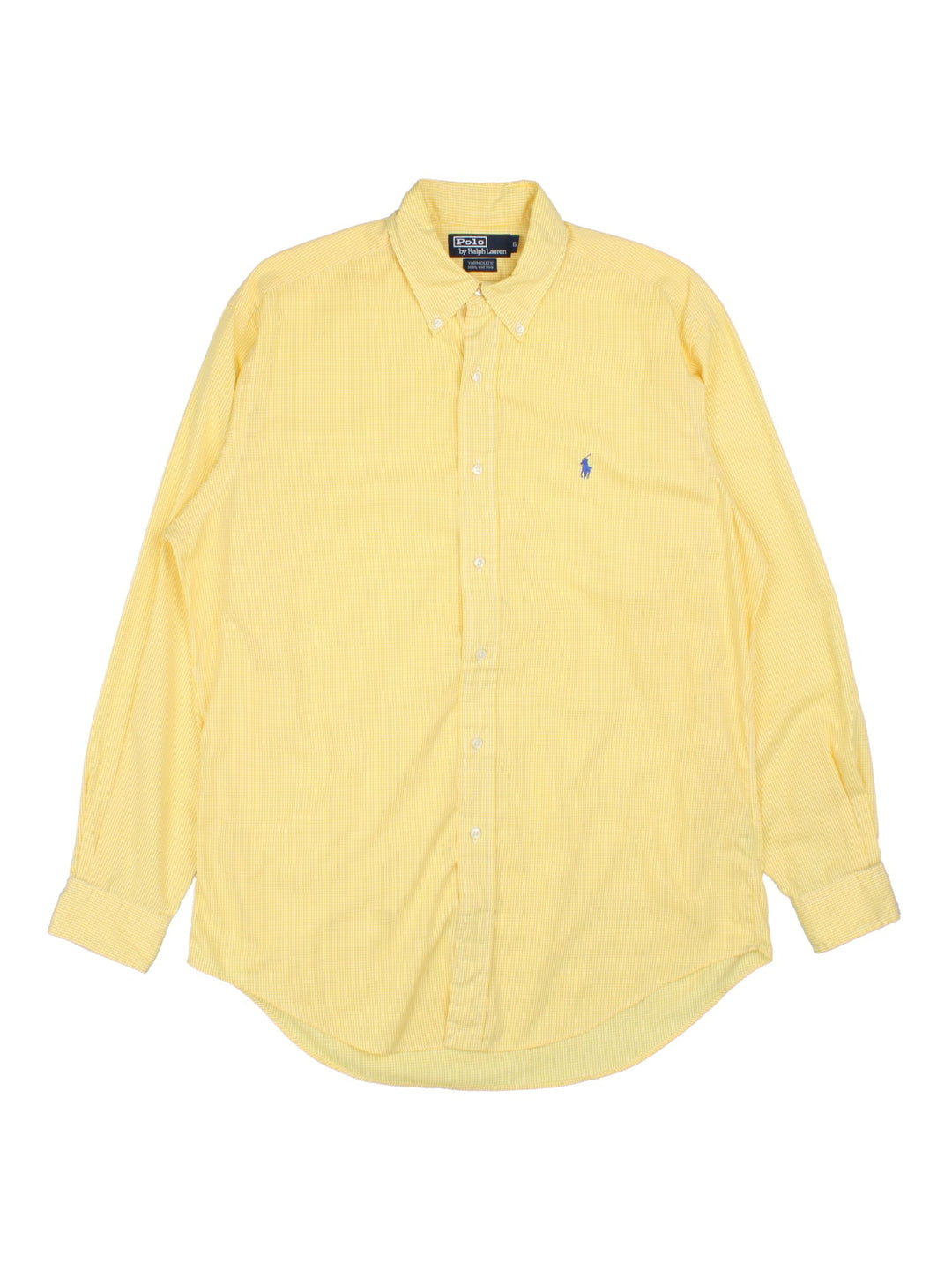 Ralph Lauren Shirt in a yellow colourway, button up with the contrast logo embroidered on the front.