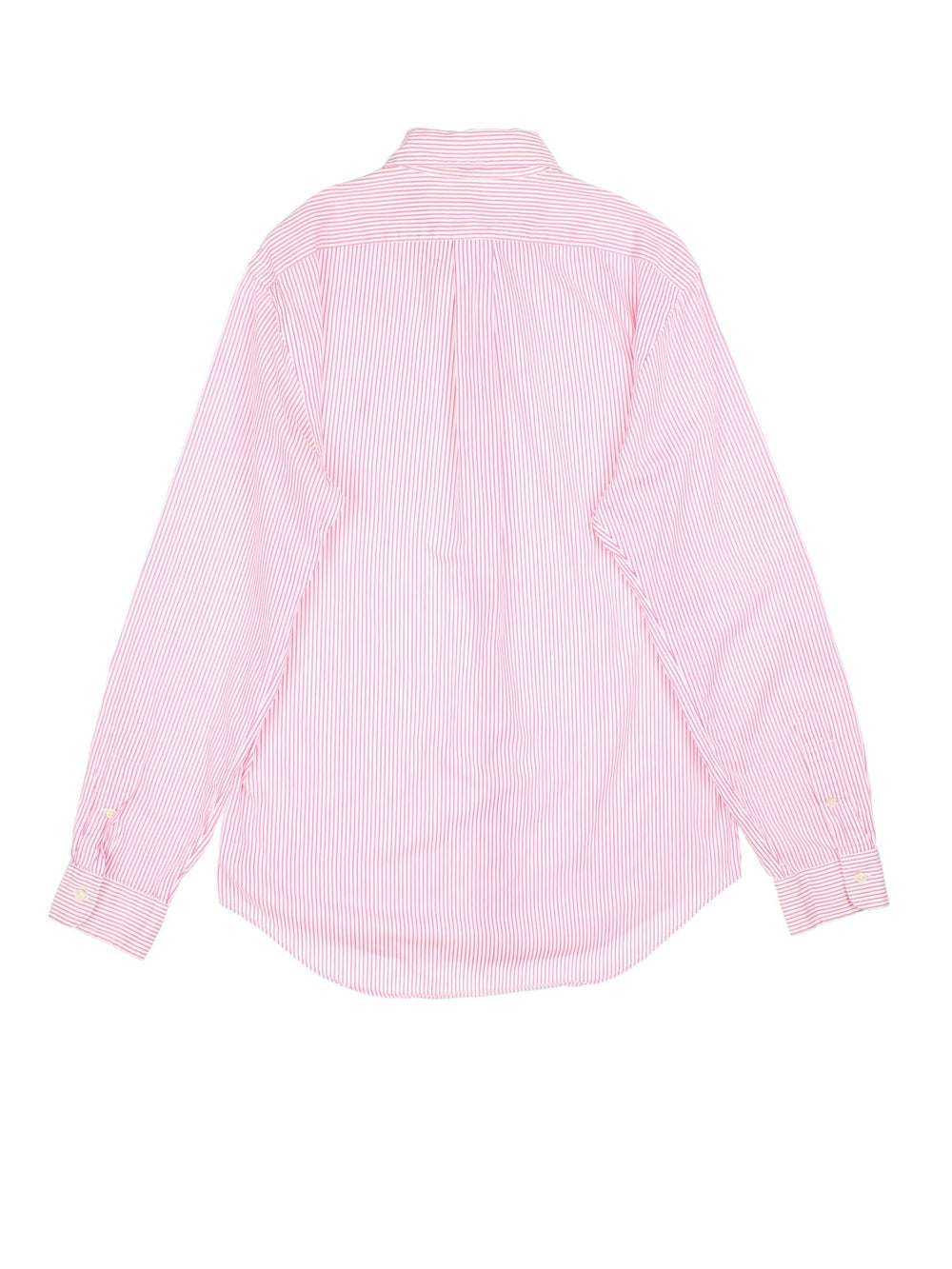 Ralph Lauren Shirt in a pink and white striped colourway. The Ralph Lauren logo is embroidered on the front.