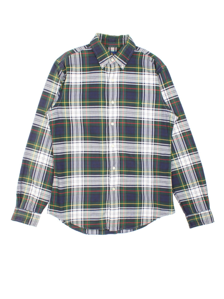 Ralph Lauren Shirt in a green, navy and white colourway with the logo embroidered on the front.