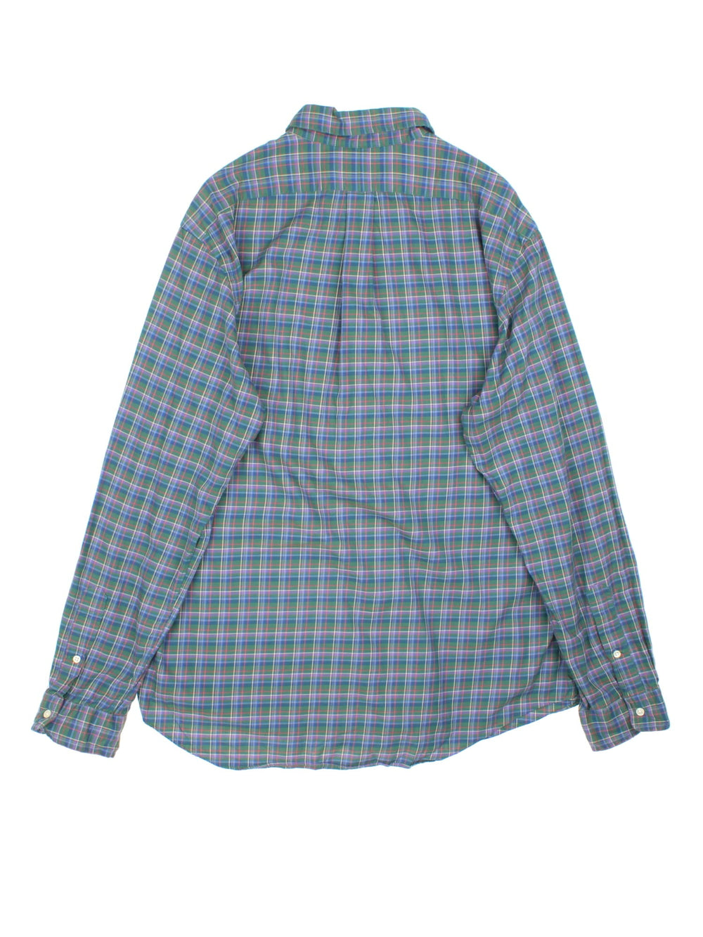 Vintage Ralph Lauren Shirt in a green checked colourway with the logo embroidered on the front.