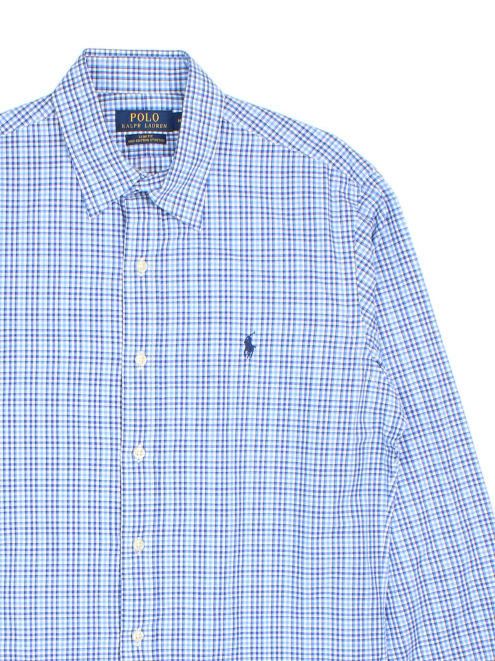 Vintage Ralph Lauren checked shirt in a red colourway with the logo embroidered on the front.