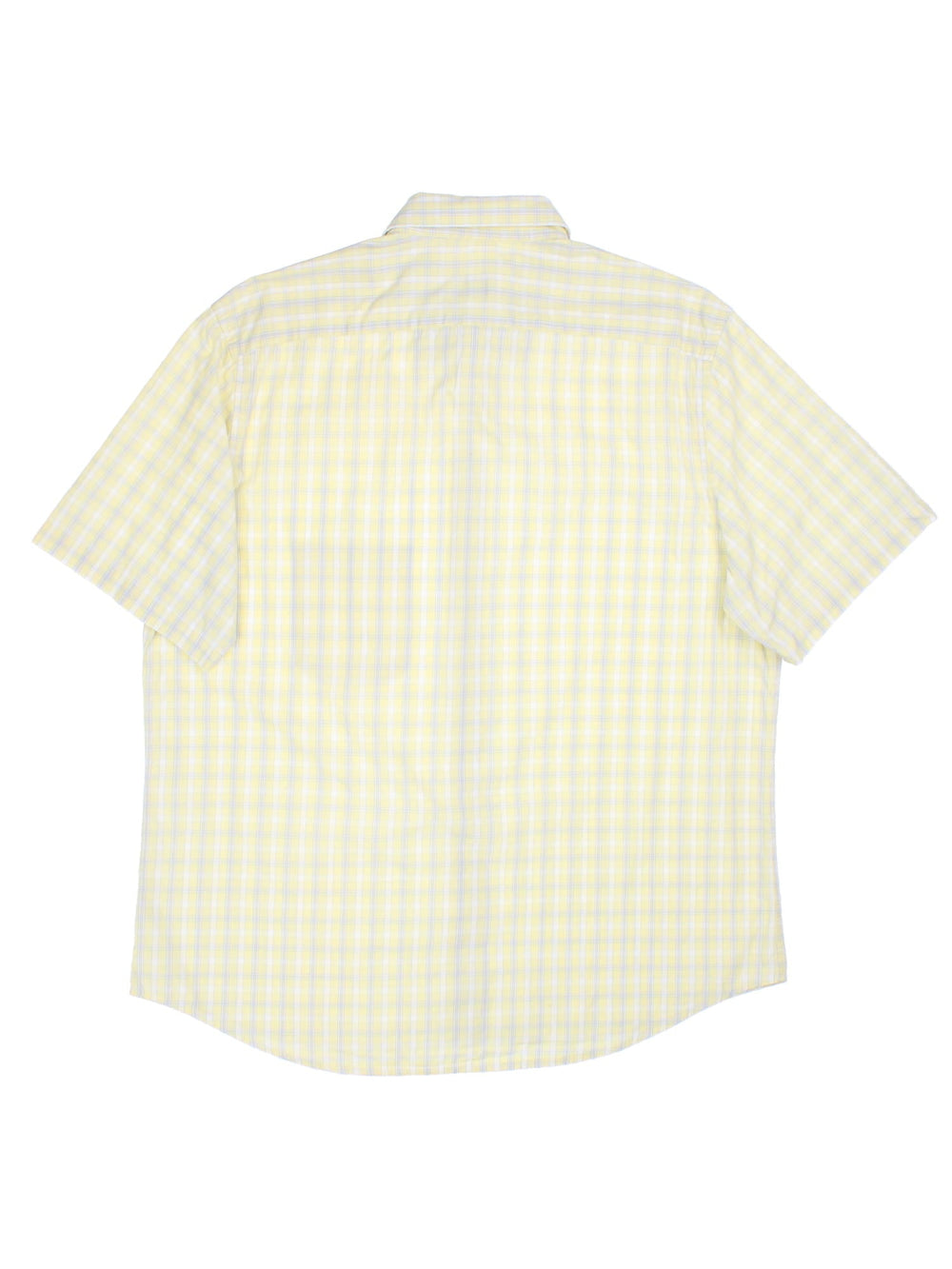 Lacoste Checked Shirt in a yellow colourway, button up with the logo embroidered on the front.