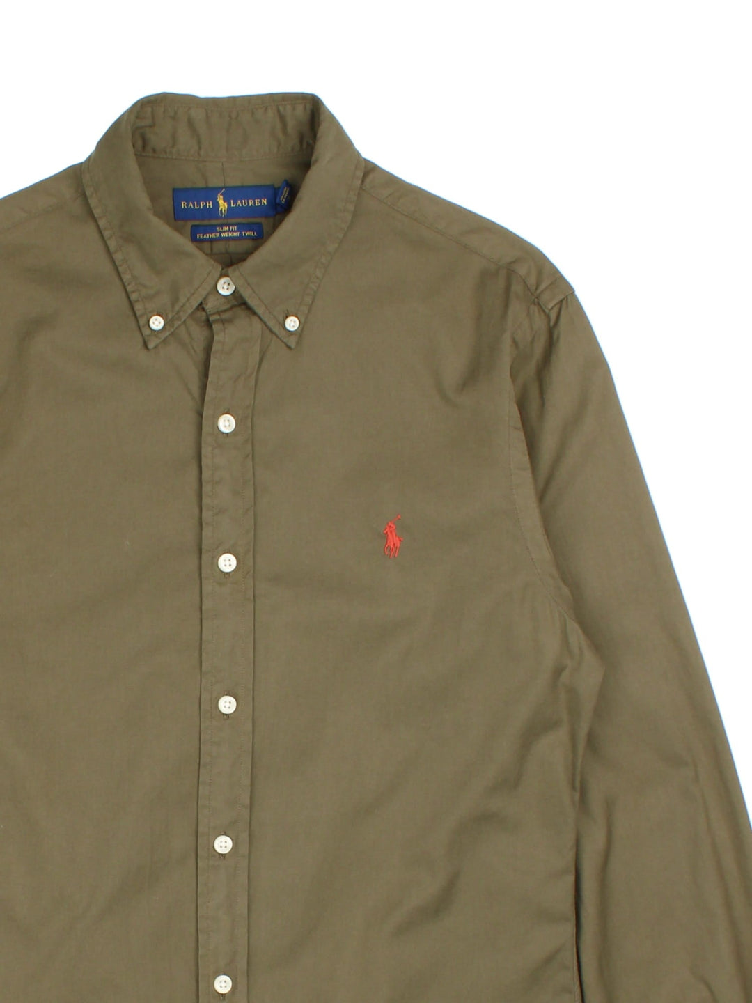 Ralph Lauren Checked Shirt in a green colourway, button up with the logo embroidered on the front.