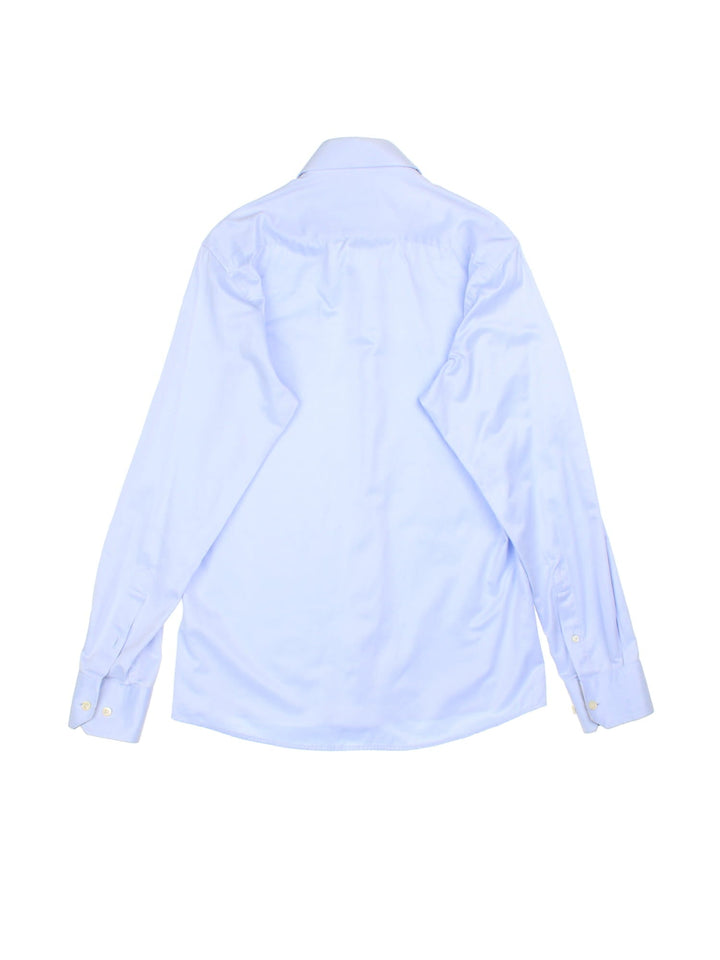 Burberry Brit Shirt in a blue colourway, button up with the logo embroidered on the front.