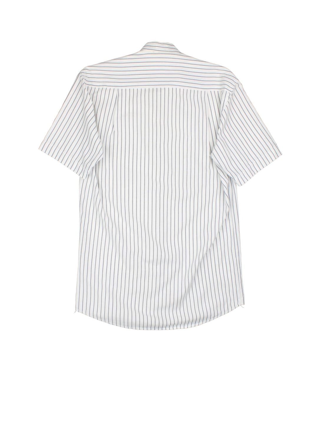 Burberry Stripe Shirt in a white colourway with contrast blue stripe, button up with embroidered logo.