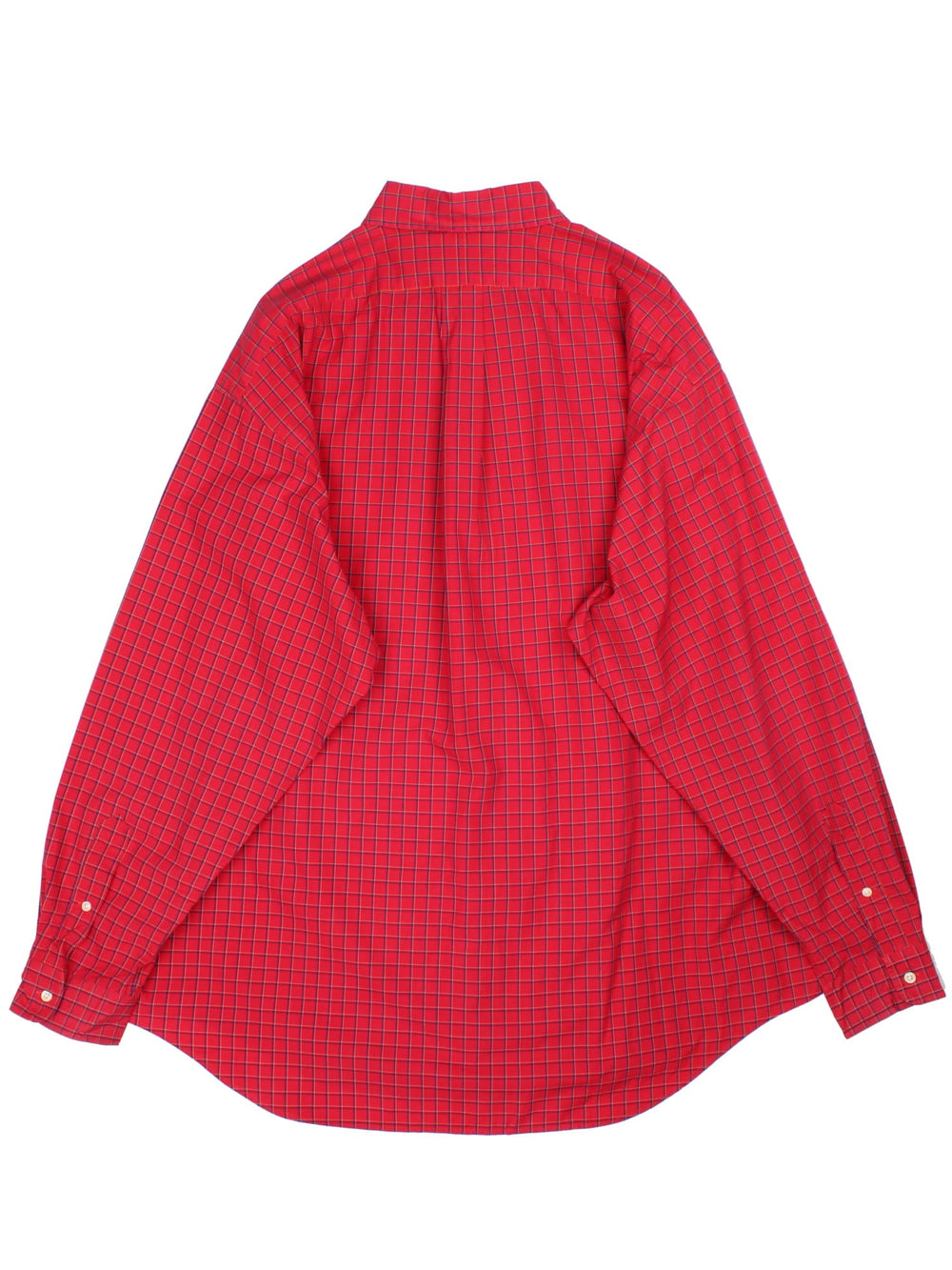 Ralph Lauren Shirt in a red/blue checked colourway, button up with the logo embroidered on the front.