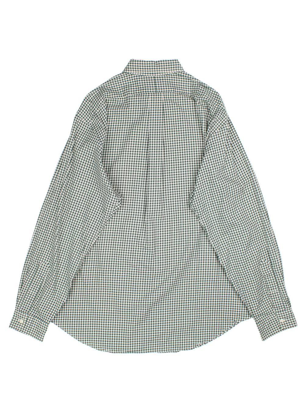 Ralph Lauren Shirt in a green/white gingham colourway, button up with the logo embroidered on the front.