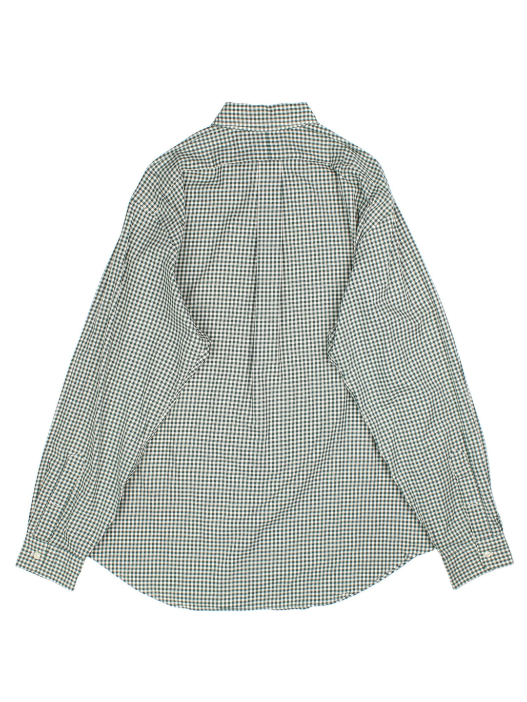 Ralph Lauren Shirt in a green/white gingham colourway, button up with the logo embroidered on the front.