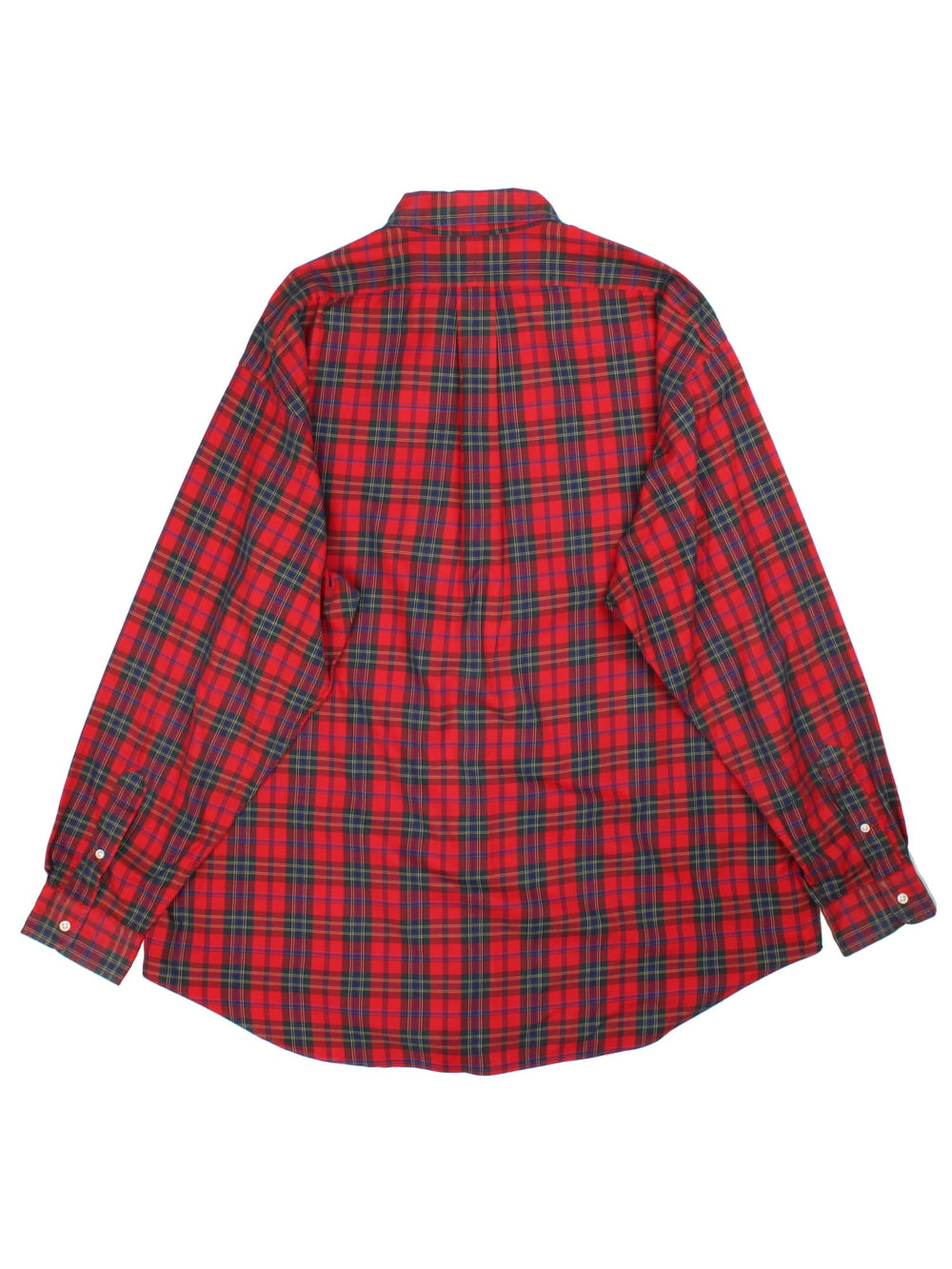 Ralph Lauren Shirt in a red/green/blue checked colourway, button up with the logo embroidered on the front.