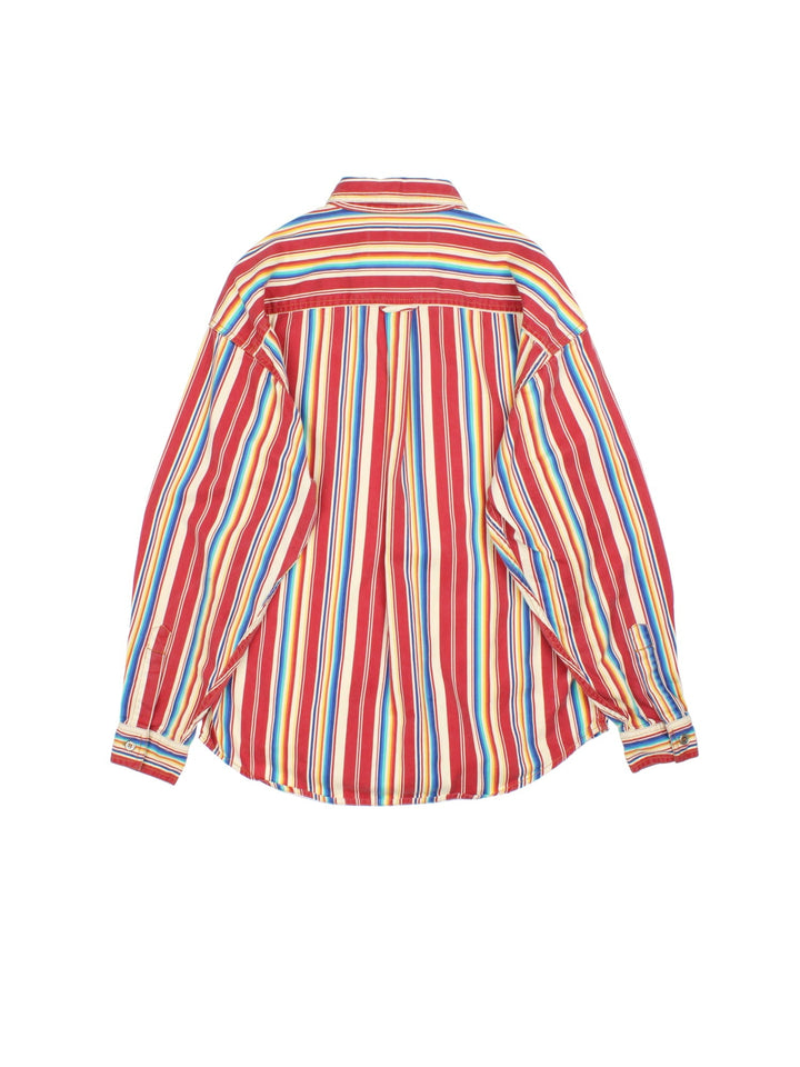 Levi Strauss Striped Shirt in a red colourway with multicoloured striped pattern.Button up with front pocket..