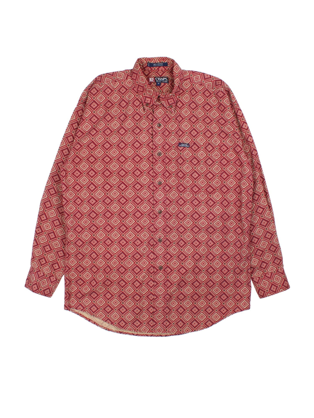 Ralph Lauren Shirt in a red colourway with floral pattern. Classic button up with front pocket.