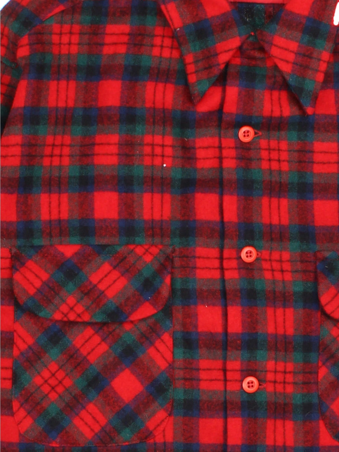 Pendleton Striped Flannel Shirt in a red colourway with multicoloured striped pattern.Button up with front pocket..