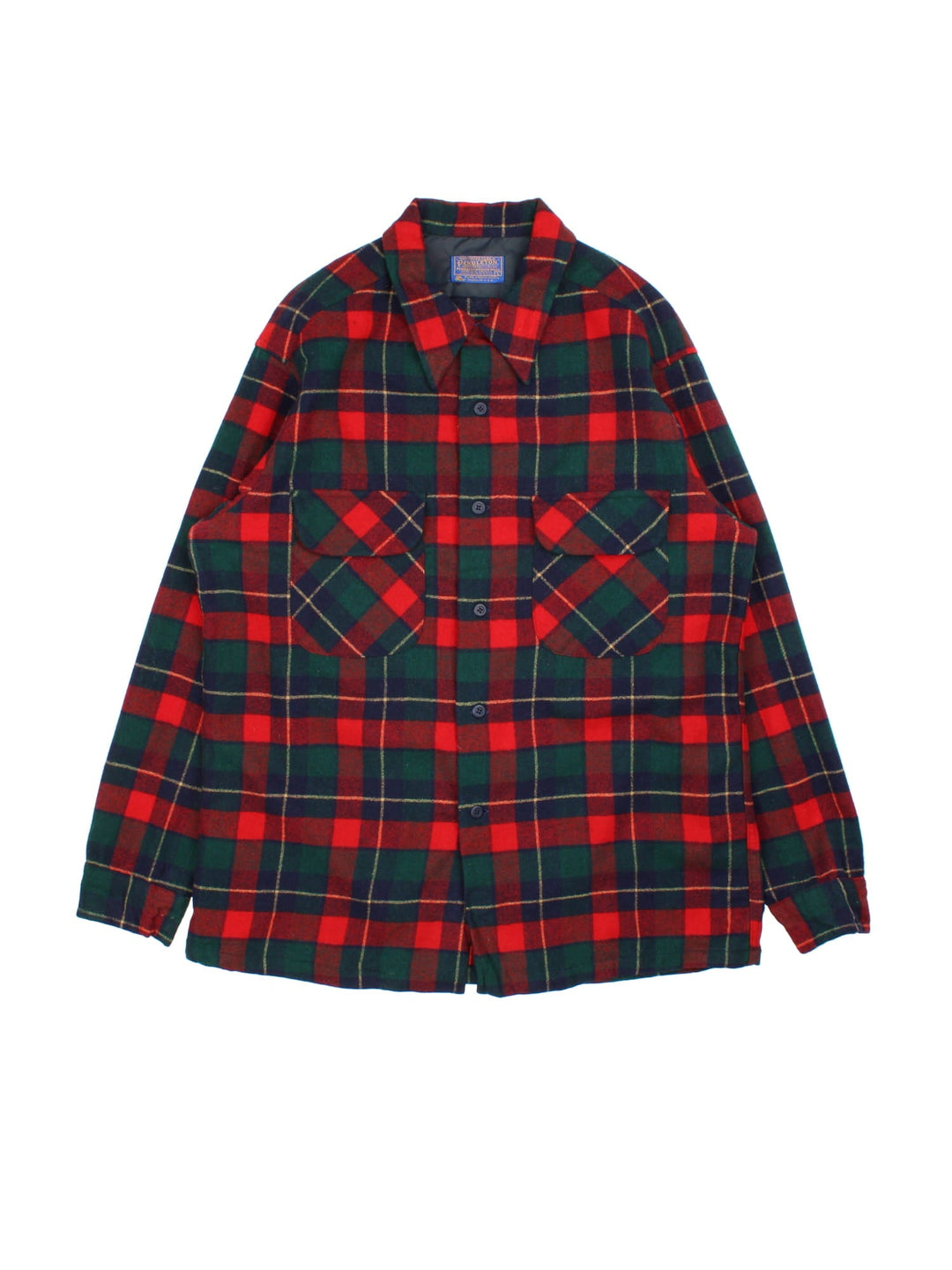 Pendleton Flannel Shirt in a red colourway with checked pattern. Classic button up with double front pocket.