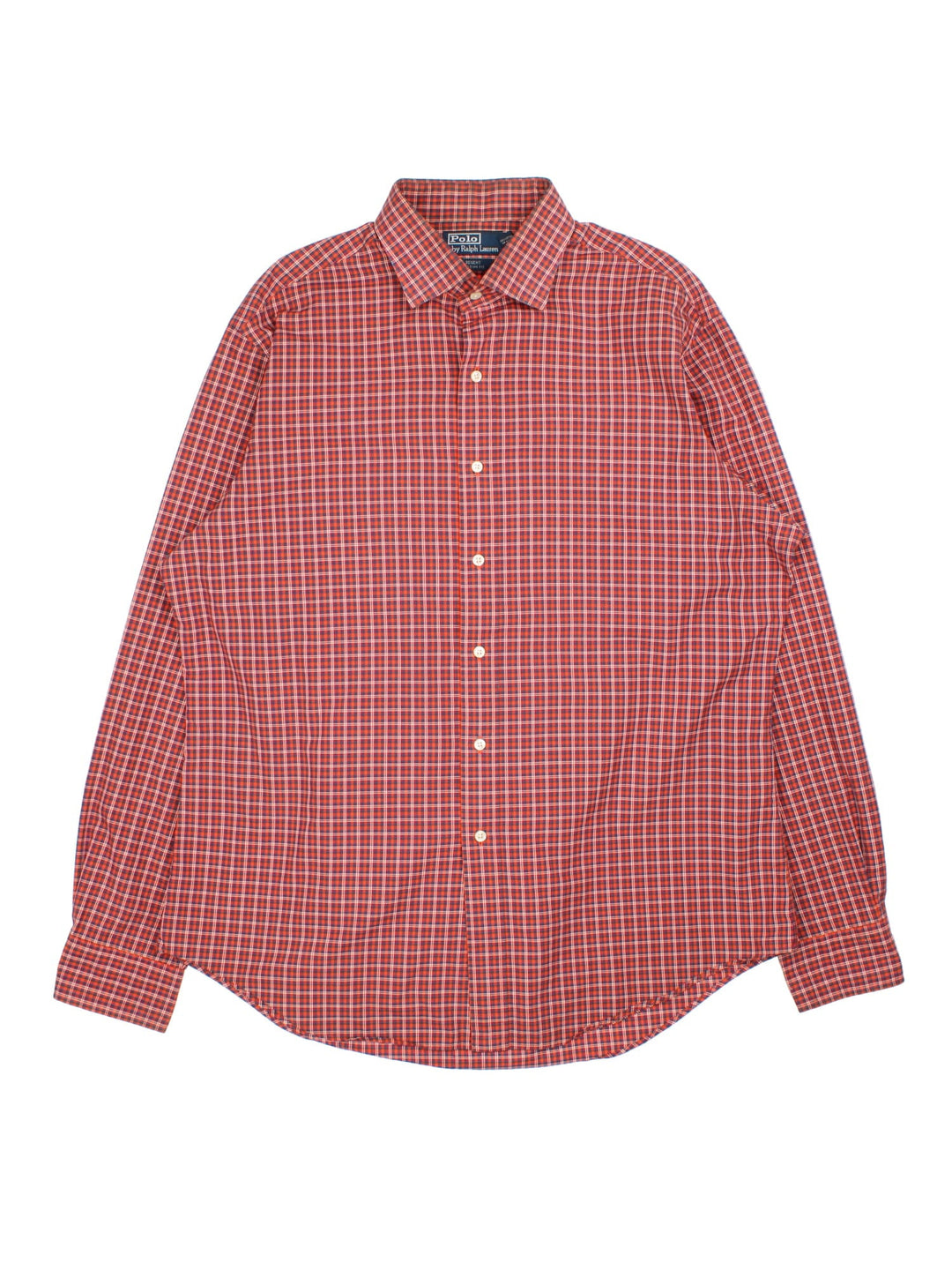 Ralph Lauren Shirt in a red colourway with checked pattern and classic button up.