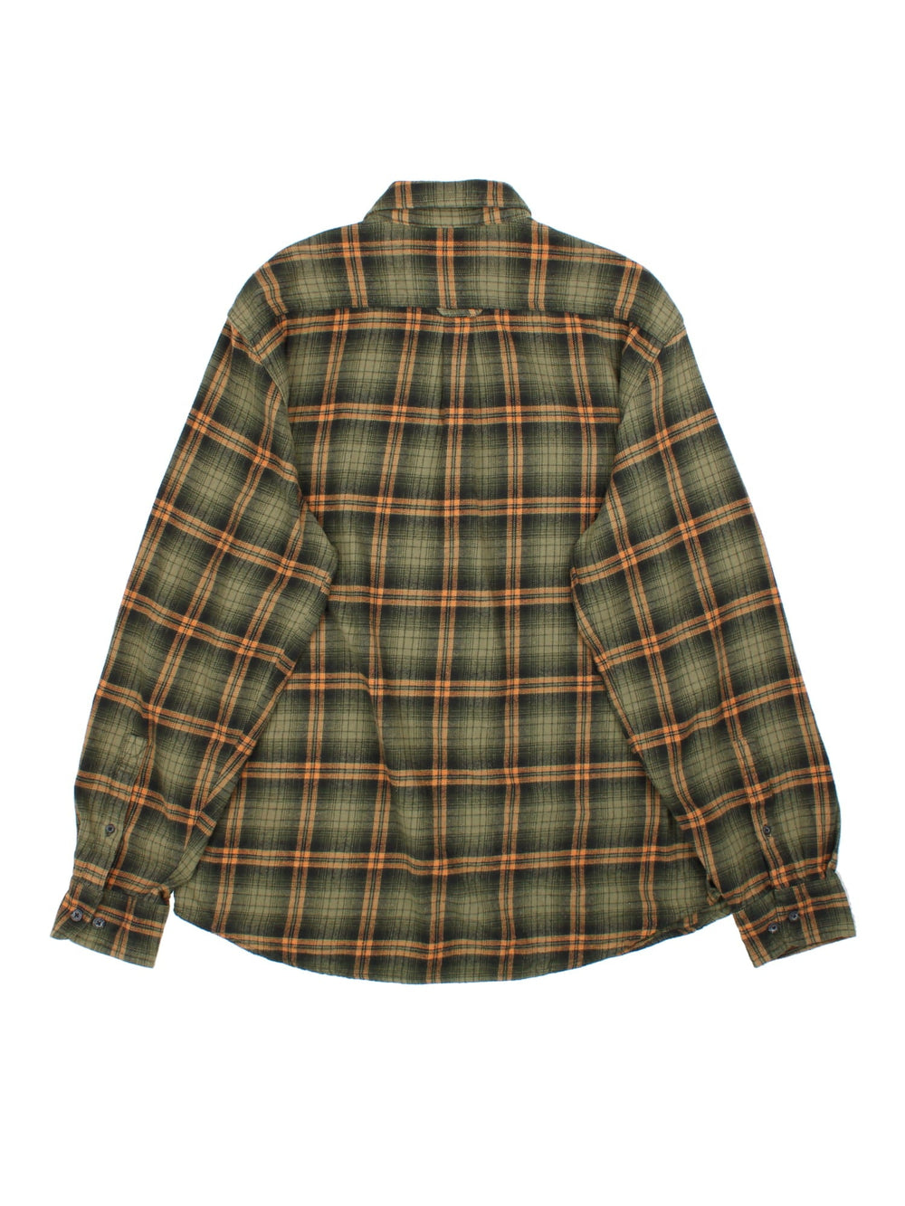 Woolrich Flannel Shirt in a green colourway with checked pattern.Button up with front pocket..