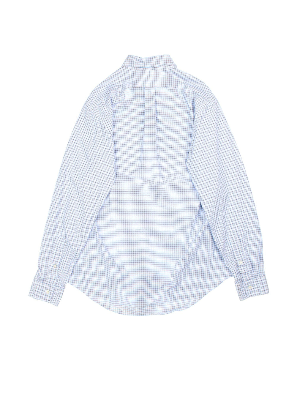 Ralph Lauren Shirt in a blue colourway with checked pattern. Classic button up and small logo on the front.