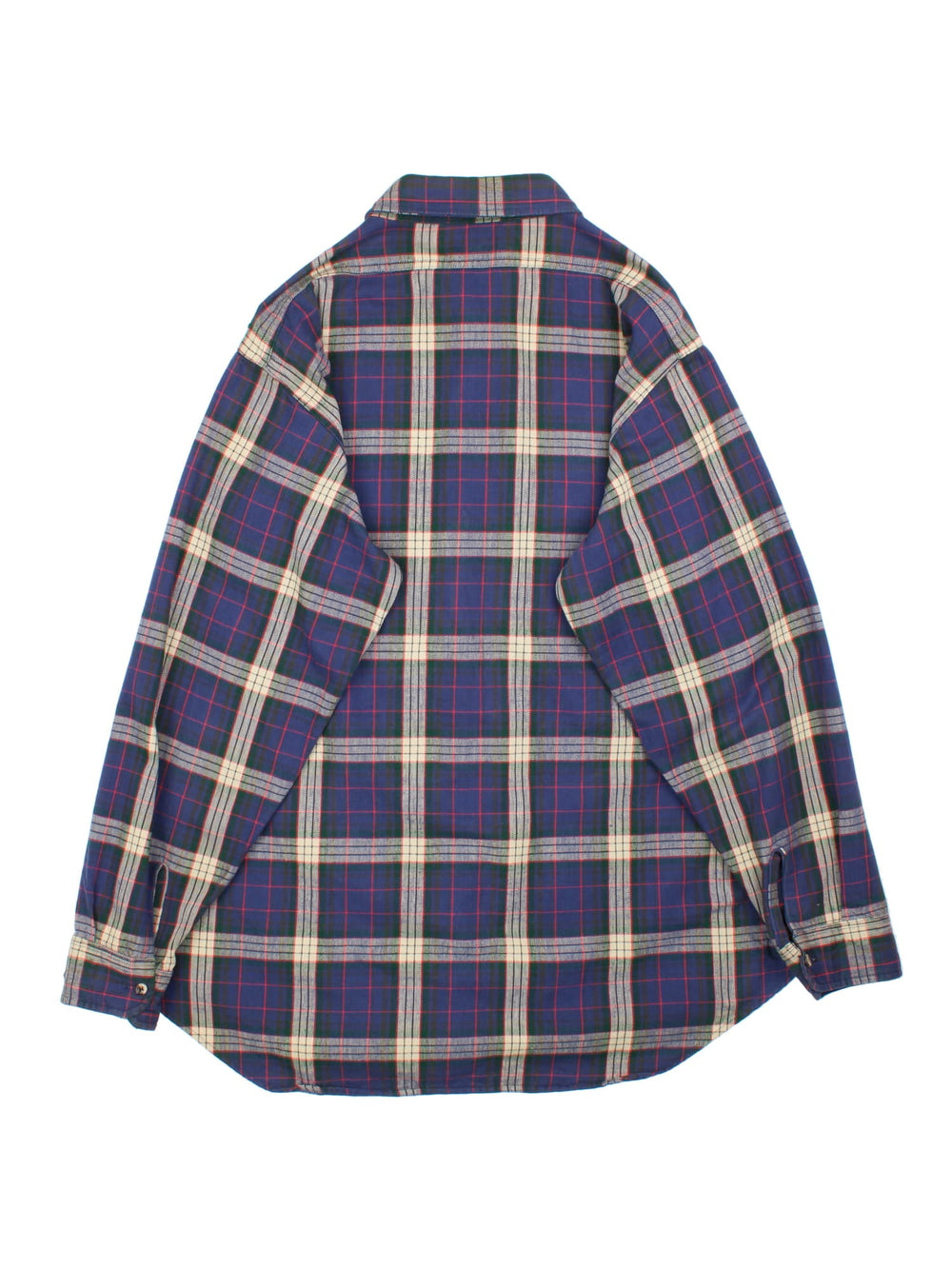 Woolrich Flannel Shirt in a blue colourway with checked pattern.Button up with two front pockets.