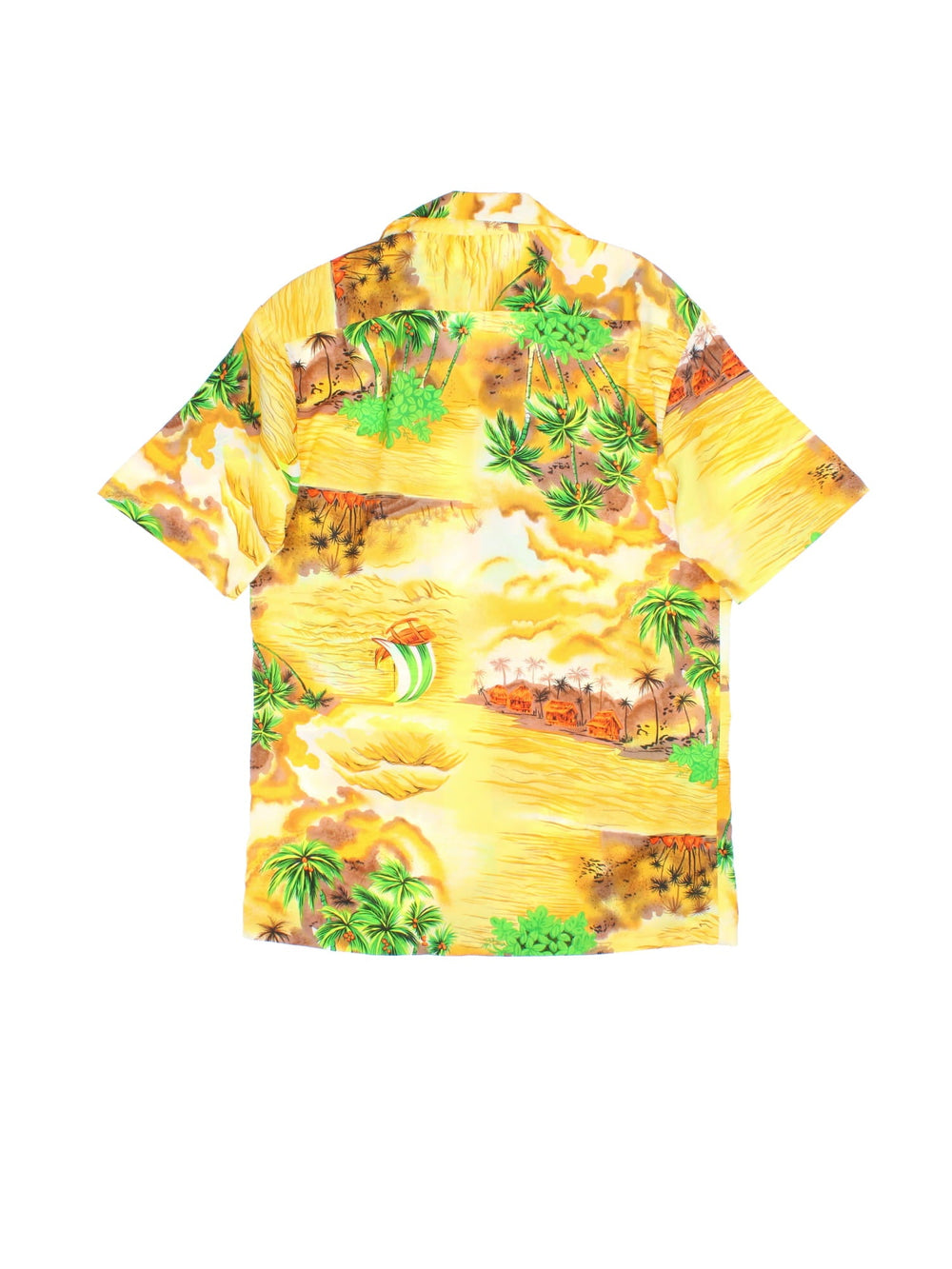 Vintage Hawaiian Shirt in a yellow/floral colourway. Button up with rever collar and front pocket.