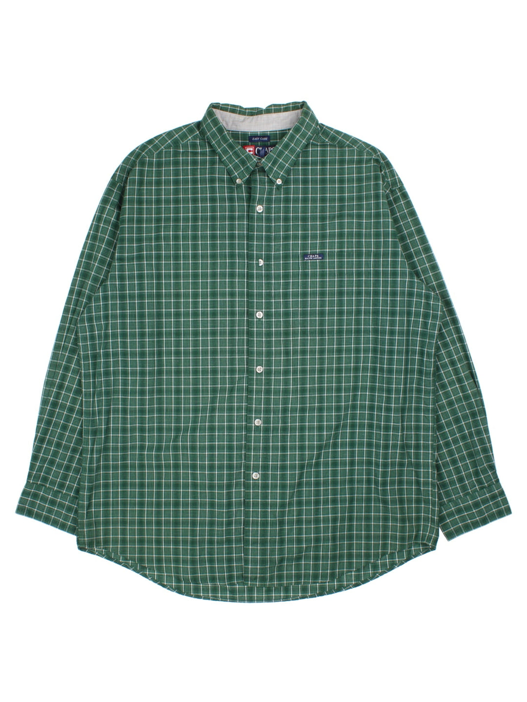 Chaps Ralph Lauren Shirt in a green/white checked colourway. Button up with front pocket and branded patch.