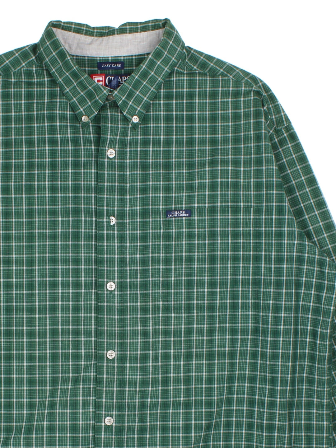 Chaps Ralph Lauren Shirt in a green/white checked colourway. Button up with front pocket and branded patch.