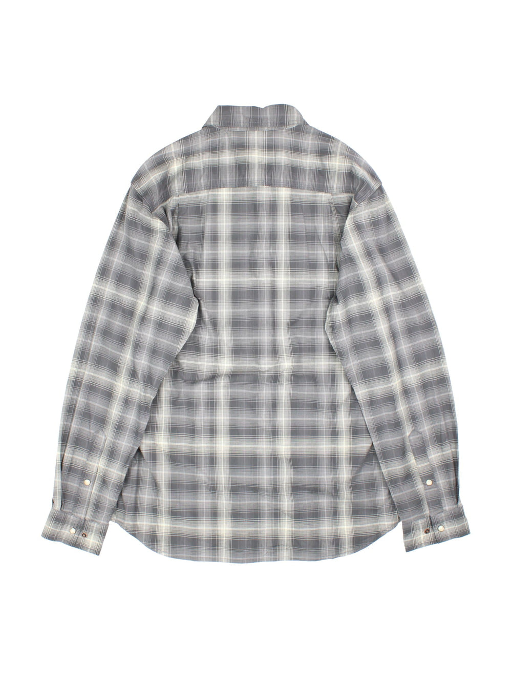 Carhartt Shirt in a grey/white checked colourway. Button popper fastening, front patch pockets and branded logo patch.