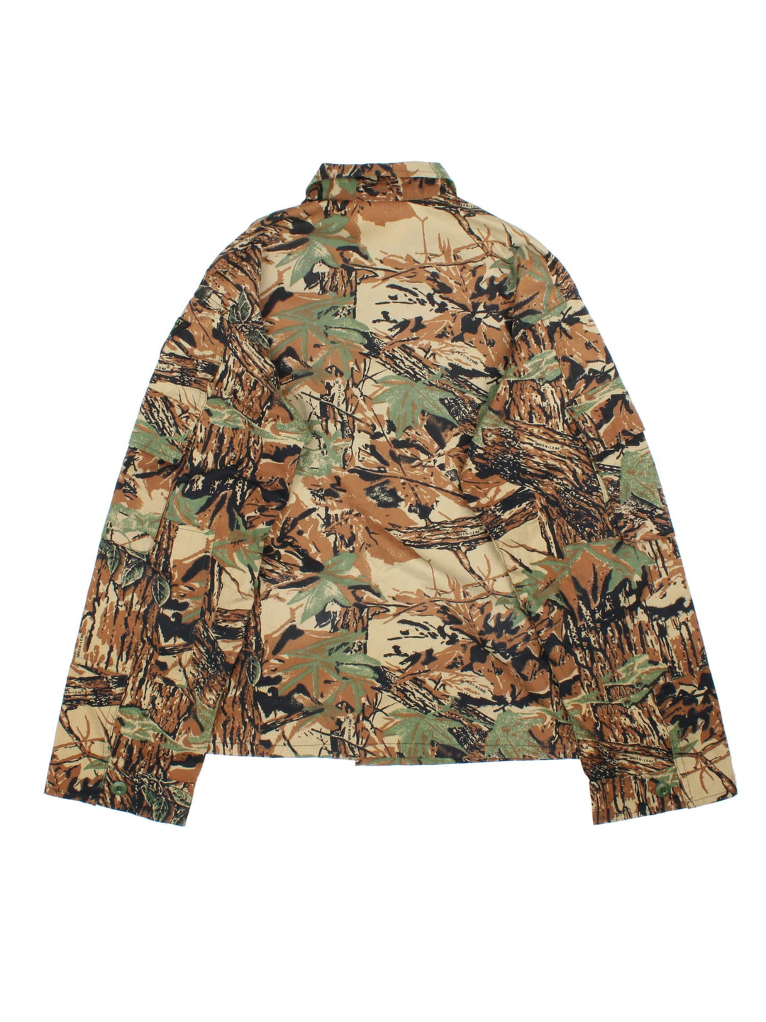 Vintage Green Leaf Camo Jacket in a green colourway. Button up fastening, with front pockets.