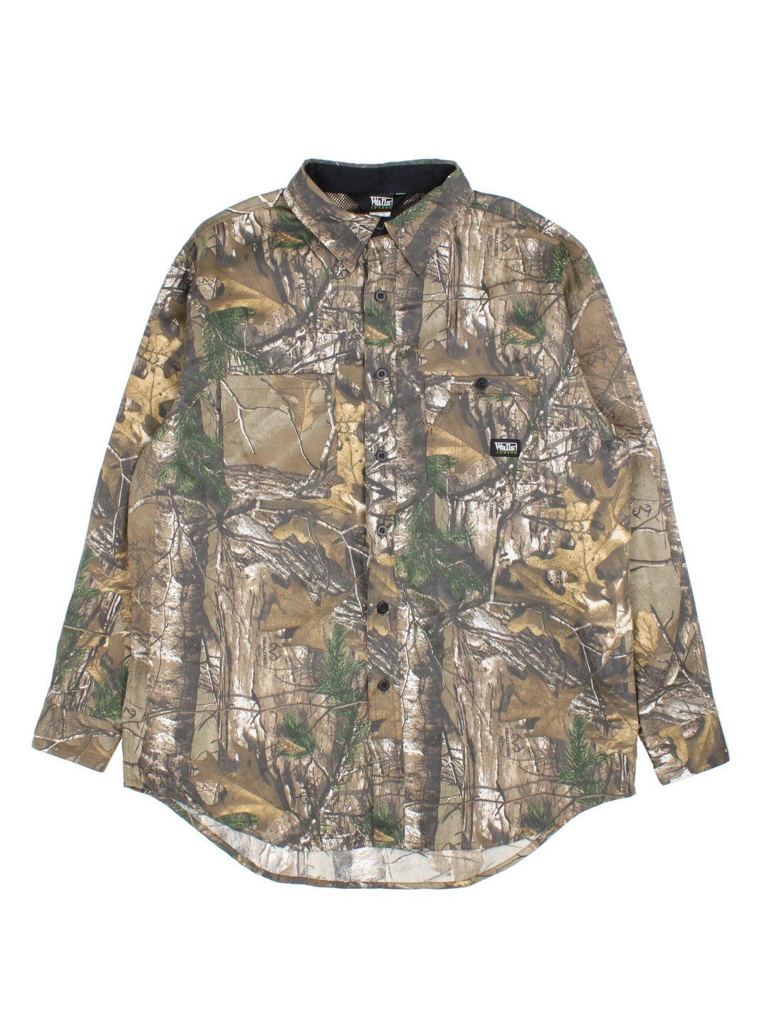 Vintage Real Tree Camo Shirt in a green colourway. Button up fastening, with front pockets.