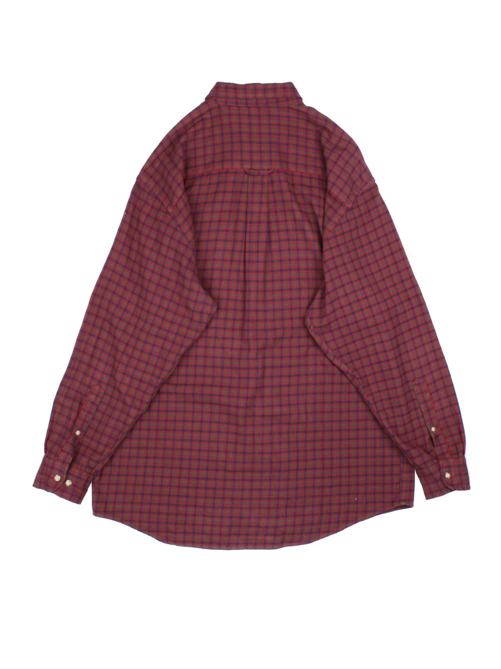 Pendleton Shirt in a red colourway with checked pattern. Button up and pocket on the front.