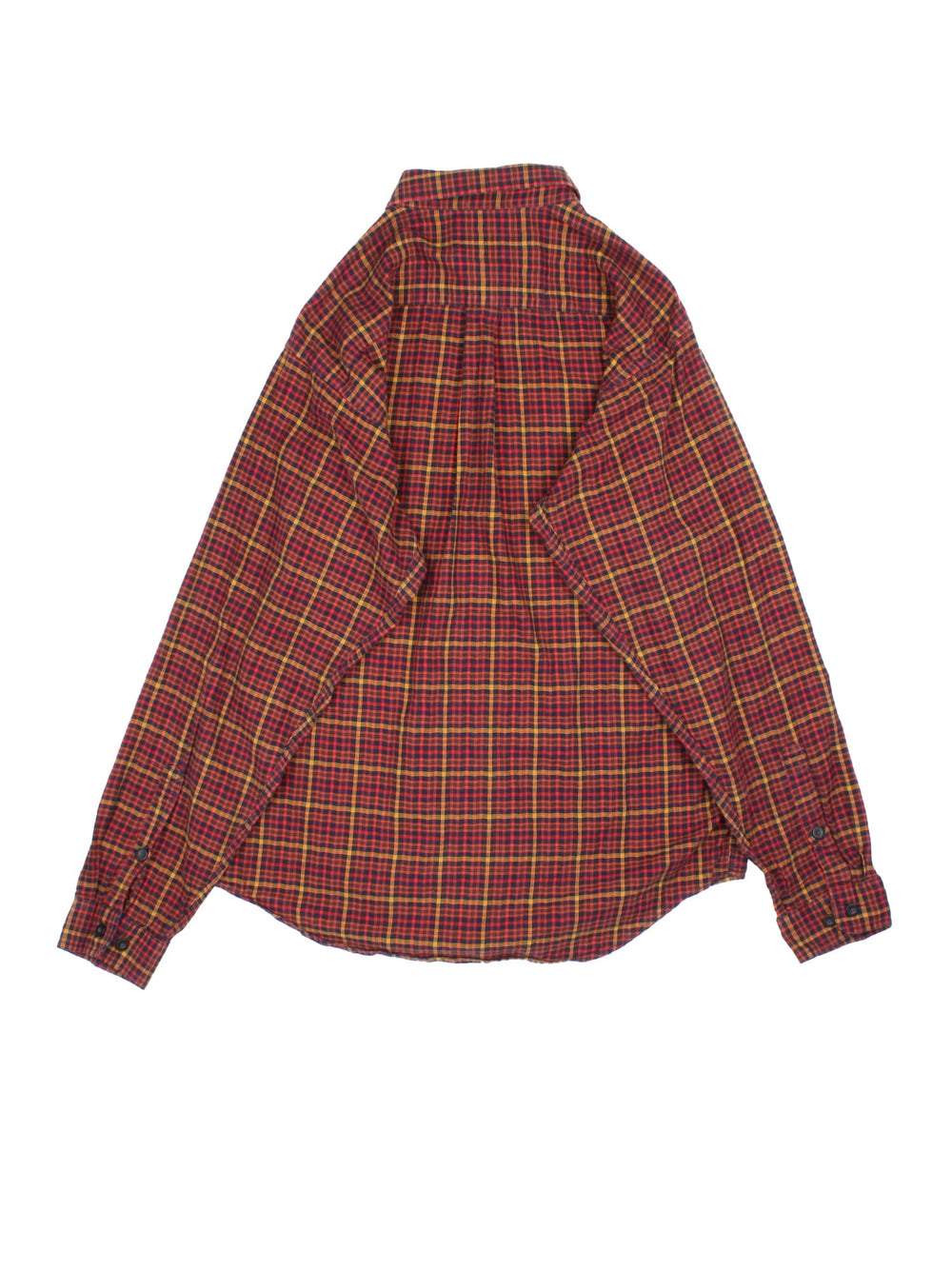 Patagonia Shirt in a orange colourway with checked pattern. Button up with two front pockets.