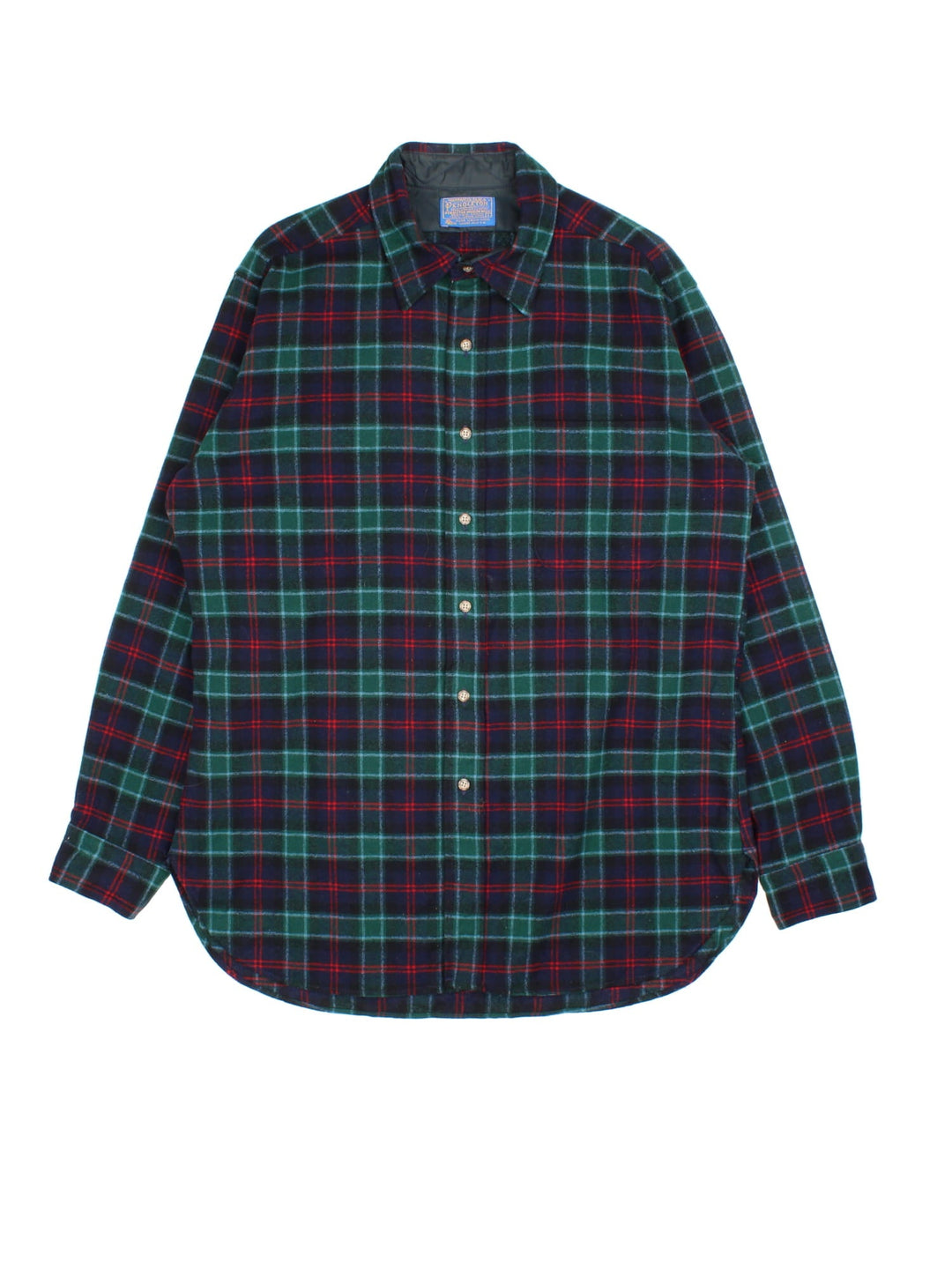 Pendleton Flannel Shirt in a green colourway with checked pattern.Button up with front pocket.