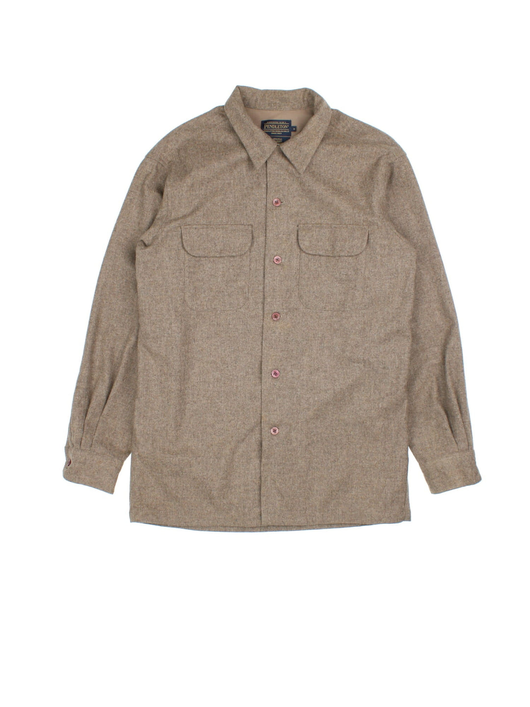 Pendleton Shirt in a brown colourway, button up with two pockets on the front.