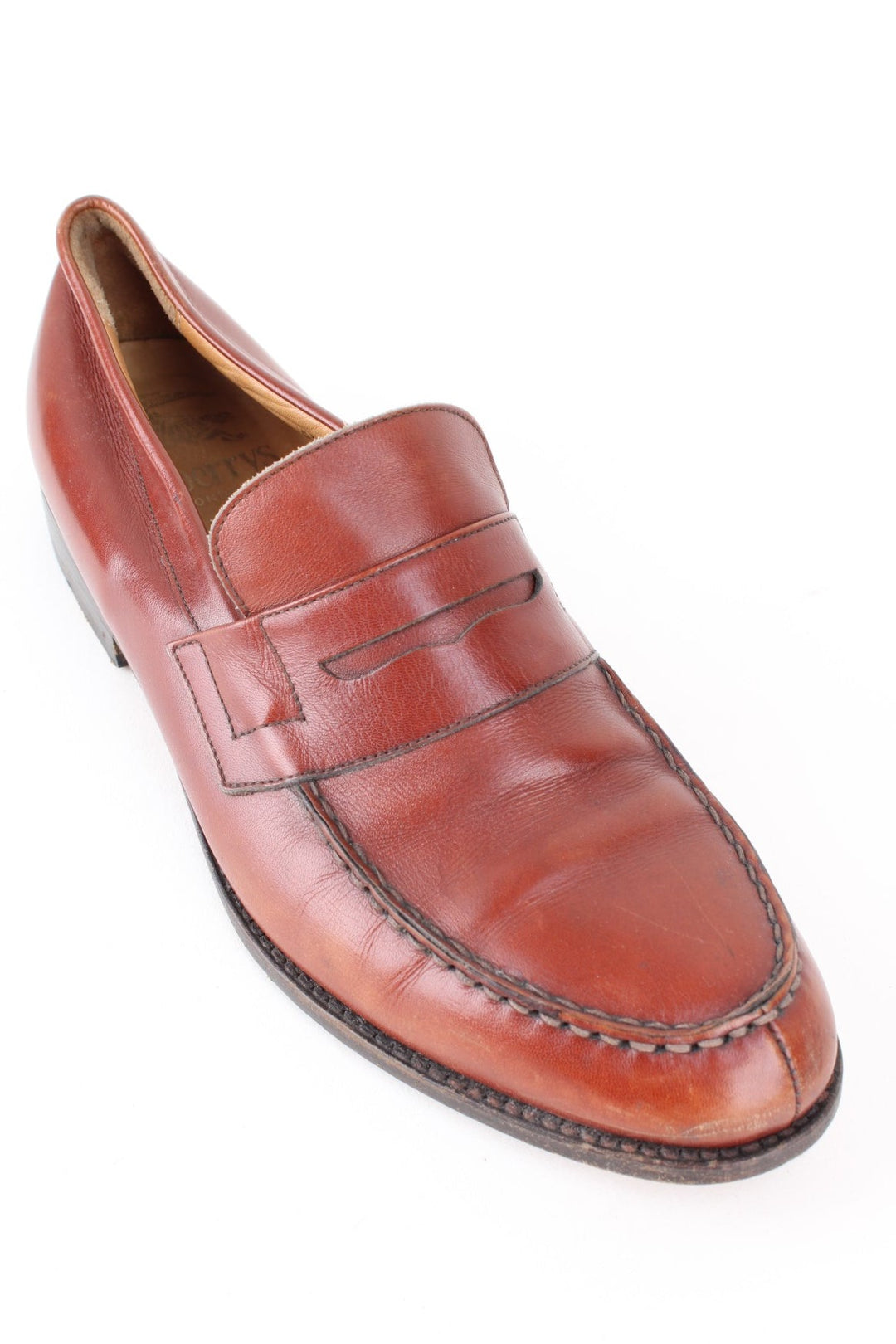 Vintage Burberry Loafers in a brown colourway and has a strap feature on the front.