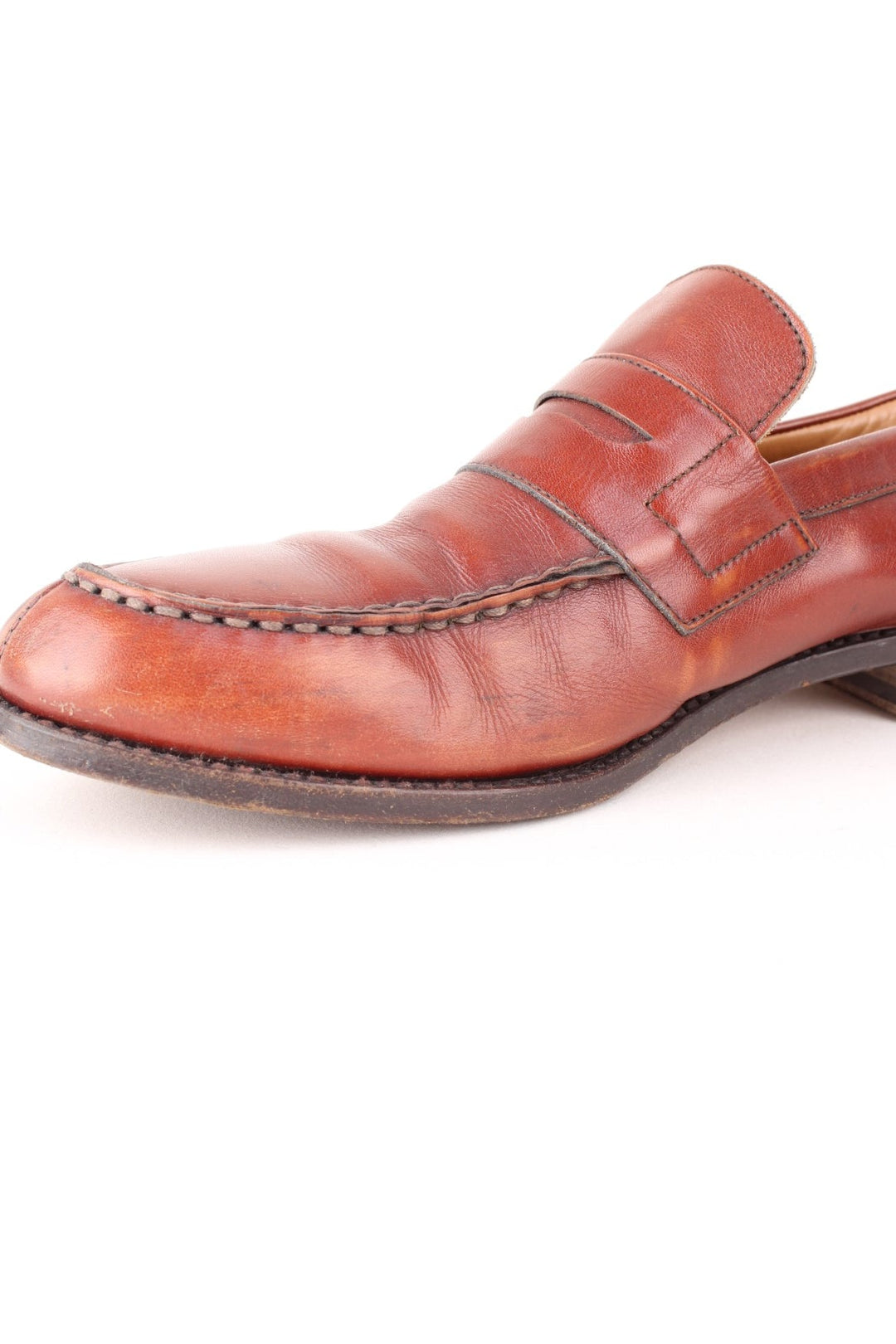 Vintage Burberry Loafers in a brown colourway and has a strap feature on the front.