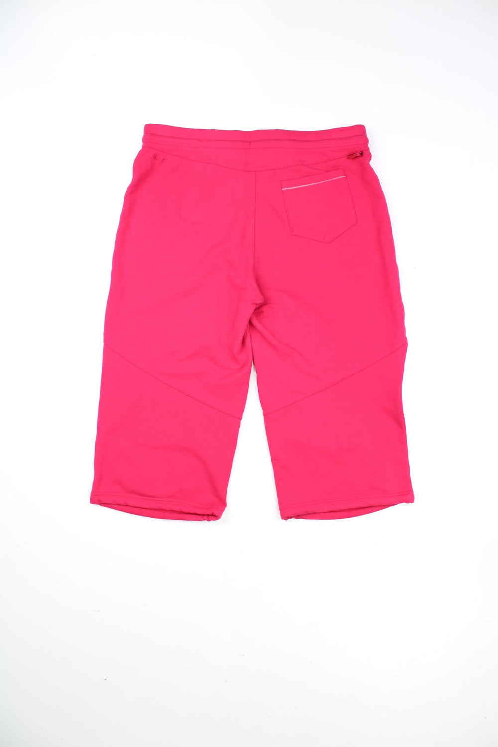 2000's hot pink 3/4 length cotton jogger bottoms by Nike, features embroidered logo on the leg