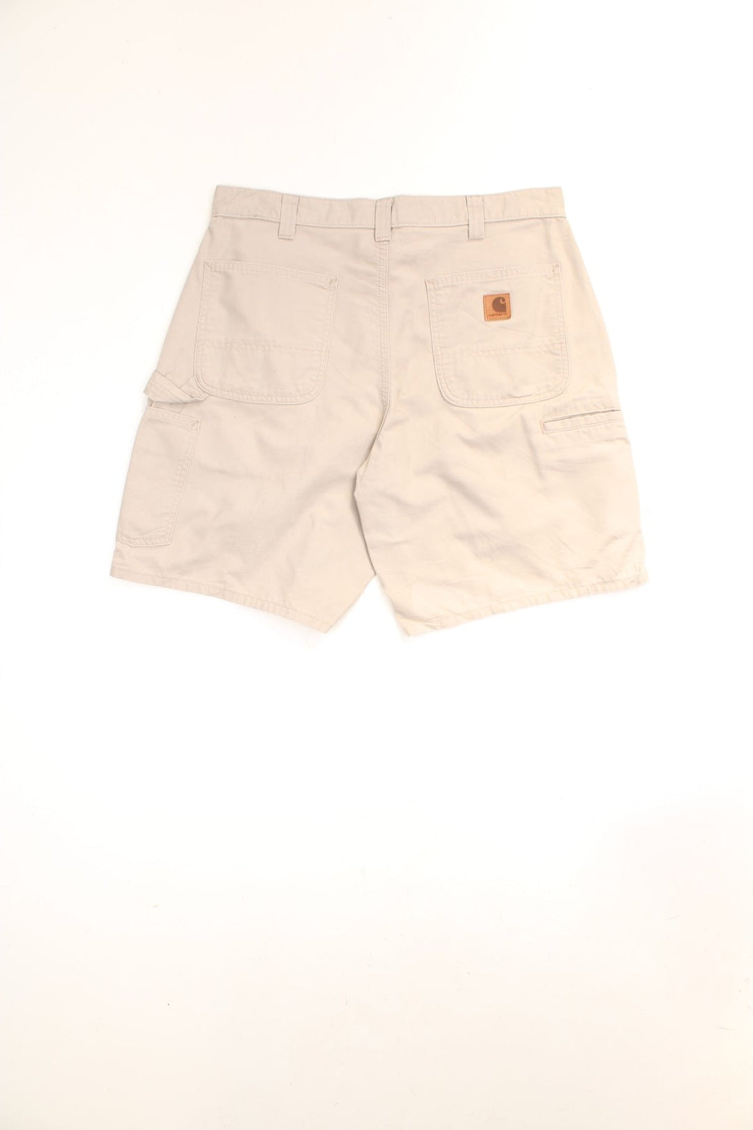 Carhartt Carpenter Shorts in a tanned colourway, has multiple pockets and the logo embroidered on the back. 