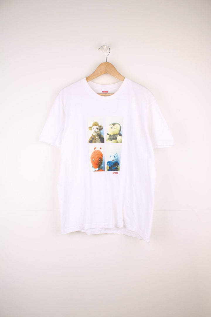 Supreme Mike Kelley Ahh Youth graphic T-Shirt in white. 