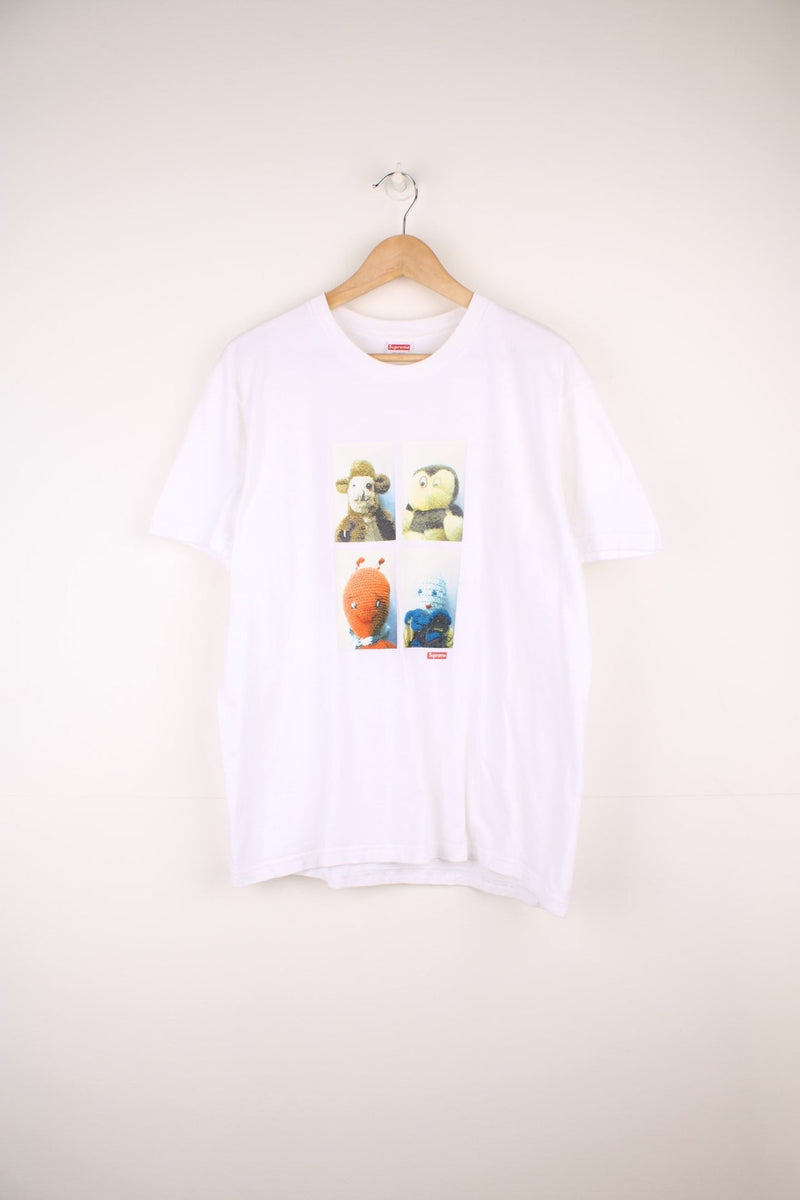 Supreme Mike Kelley Ahh Youth graphic T-Shirt in white. 